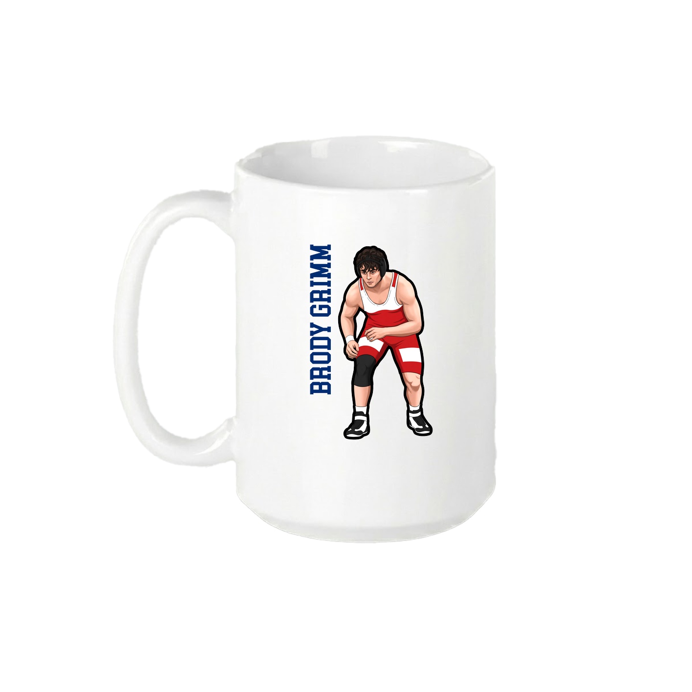 15oz Coffee Mug — Name Vertical in White