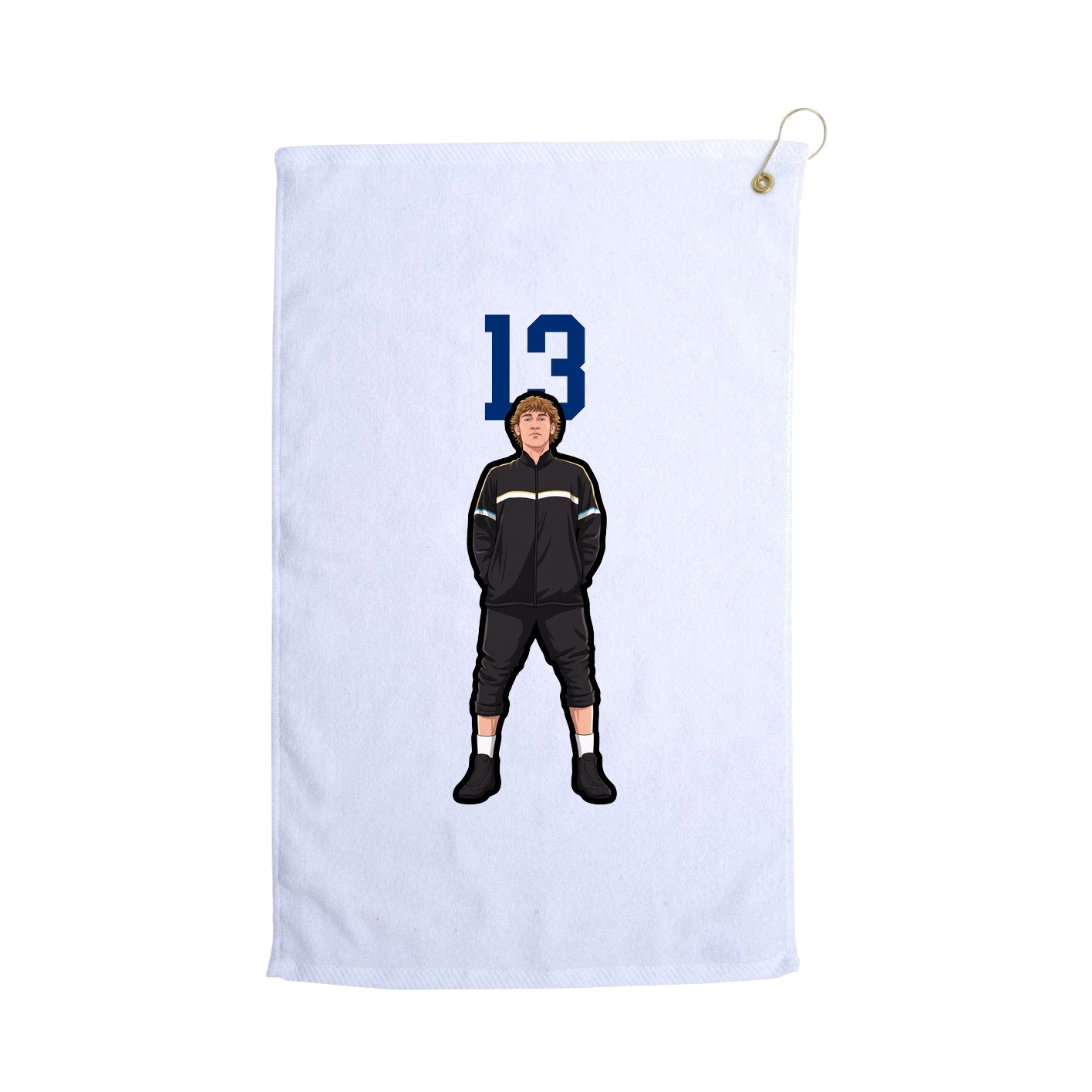 Golf Towel — Number Top in White
