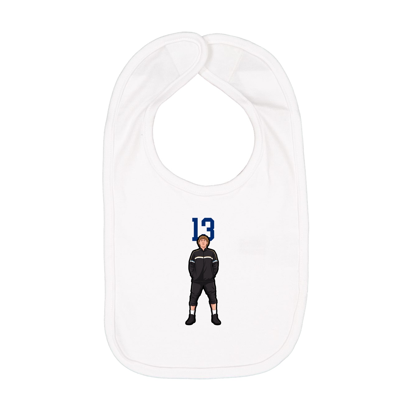 Infant Bib — Number Top in White