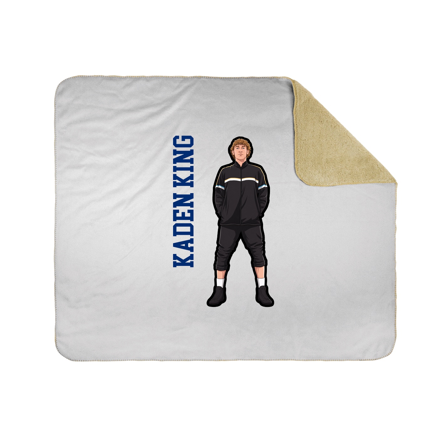 Throw Blanket — Name Vertical in White