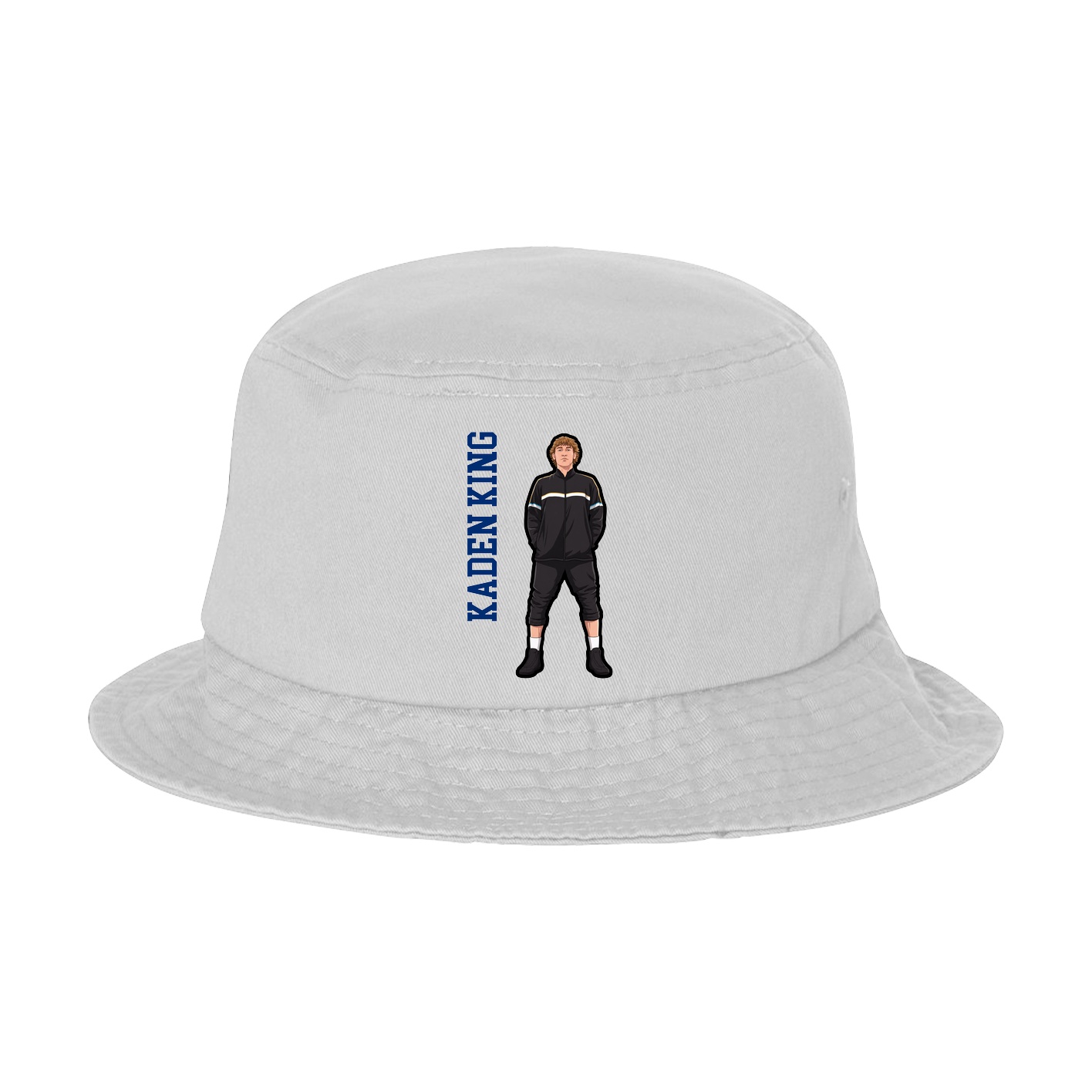 Bucket Cap — Name Vertical in White