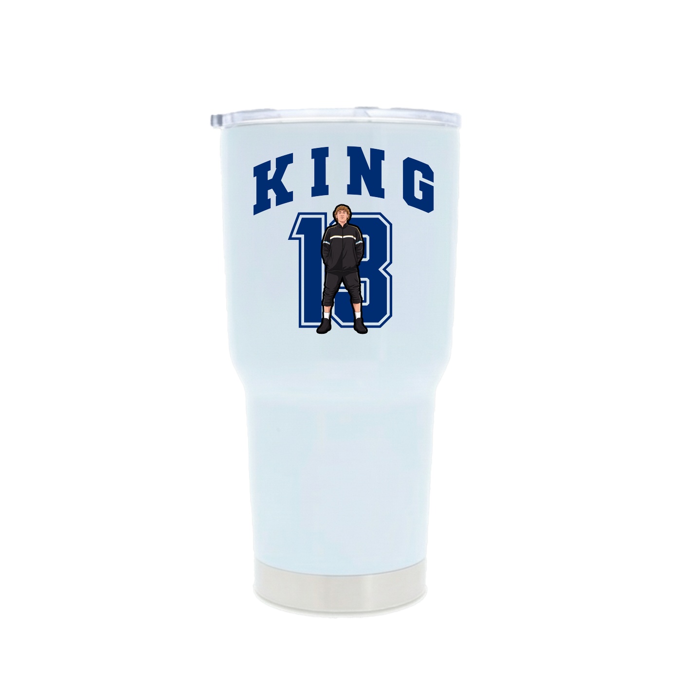 30oz Stainless Steel Tumbler — Number in White
