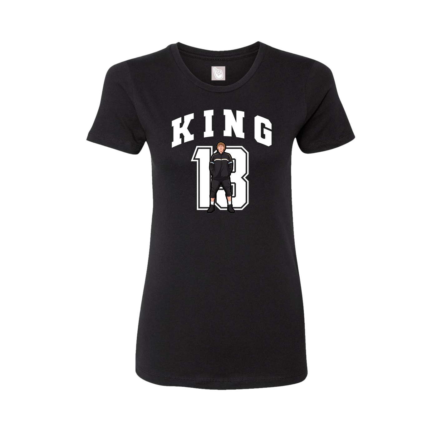 Fitted Women's Tee — Number in Black