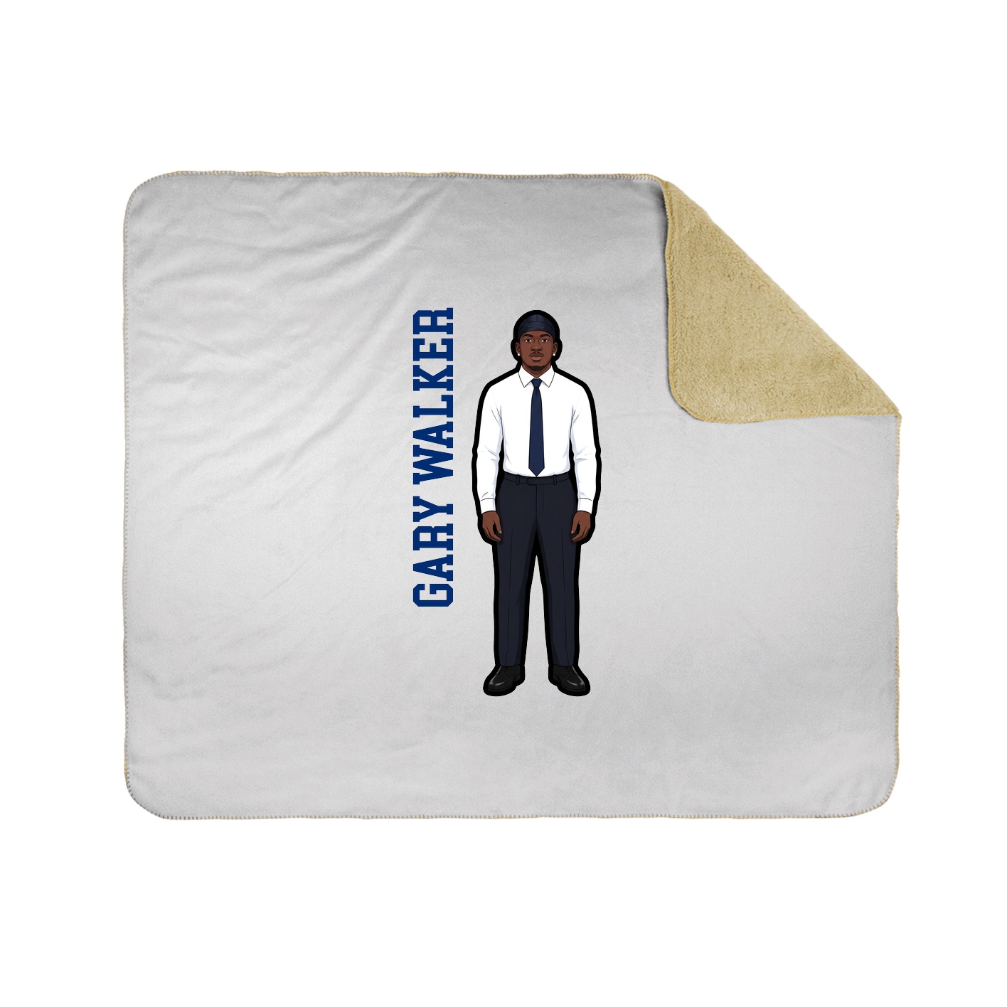 Throw Blanket — Name Vertical in White