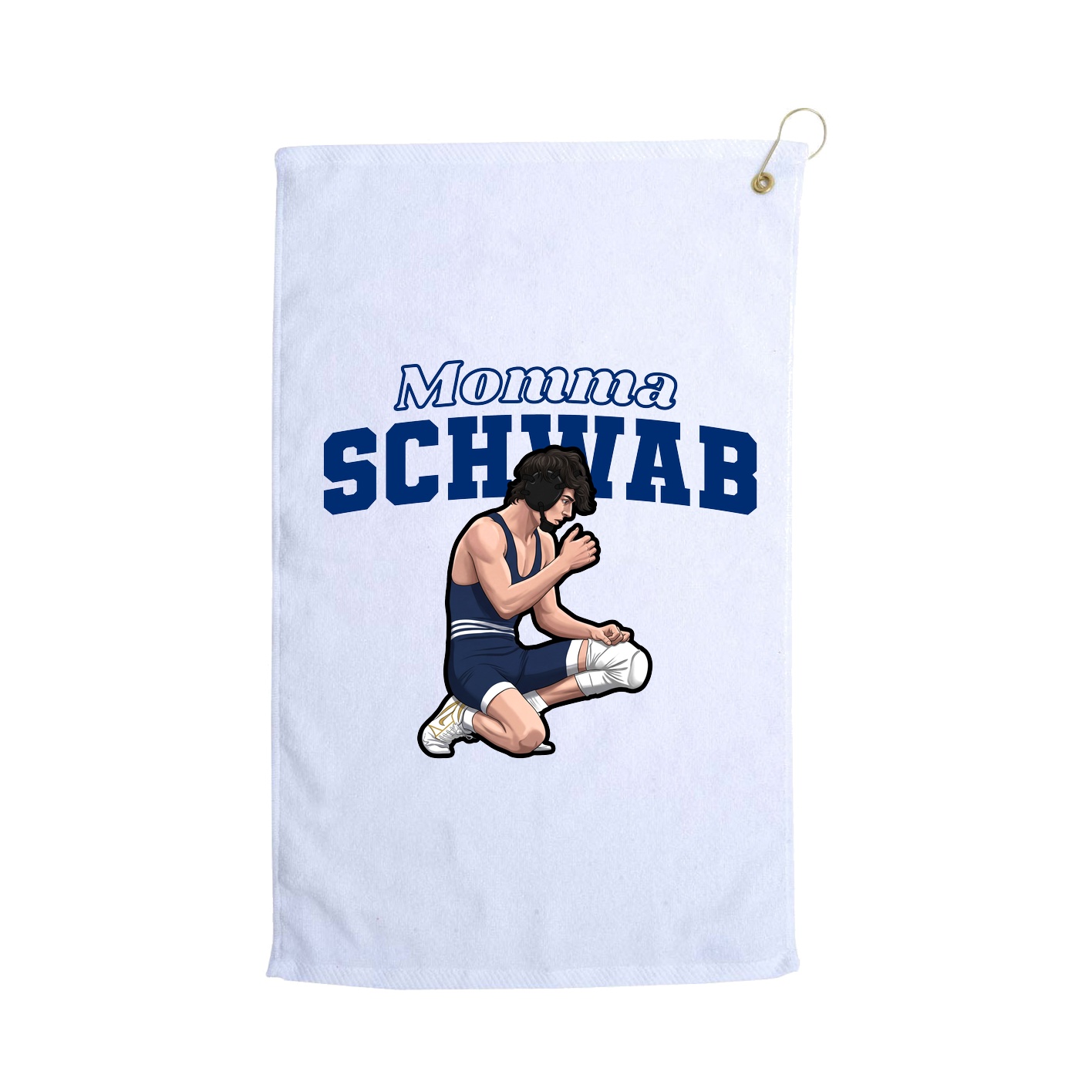Golf Towel — Mothers Day Block in White