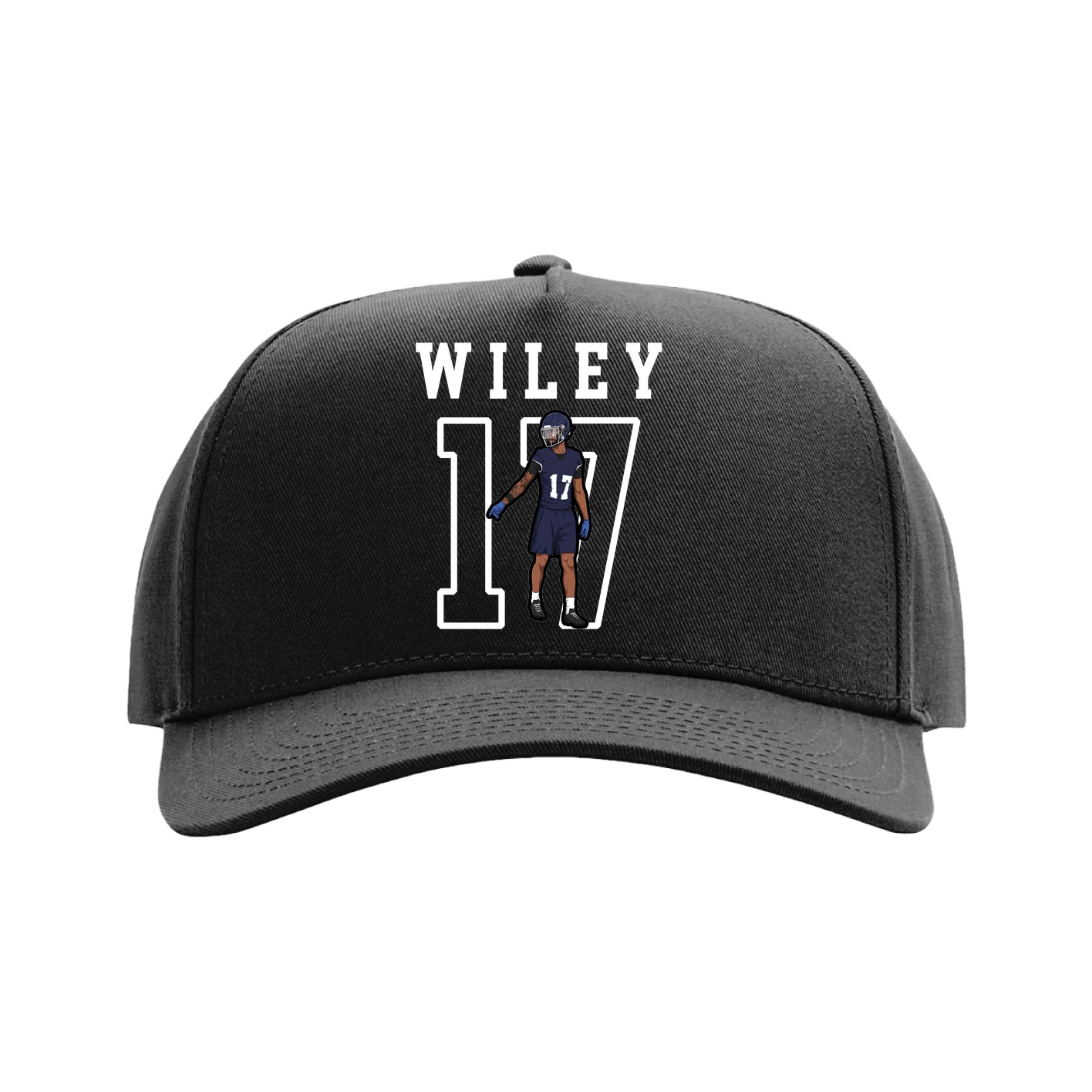 Full Fabric Five-Panel Champ Cap — Shirsey in Black