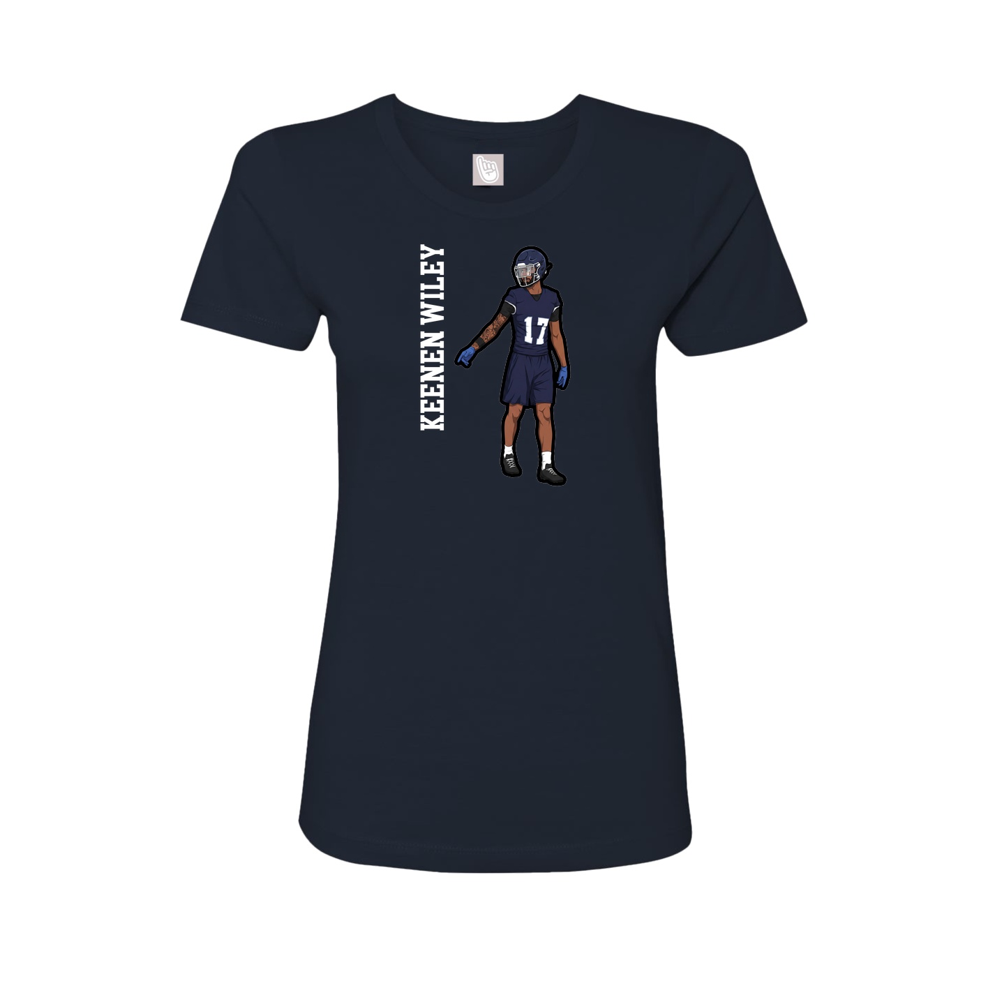 Fitted Women's Tee — Name Vertical in Navy
