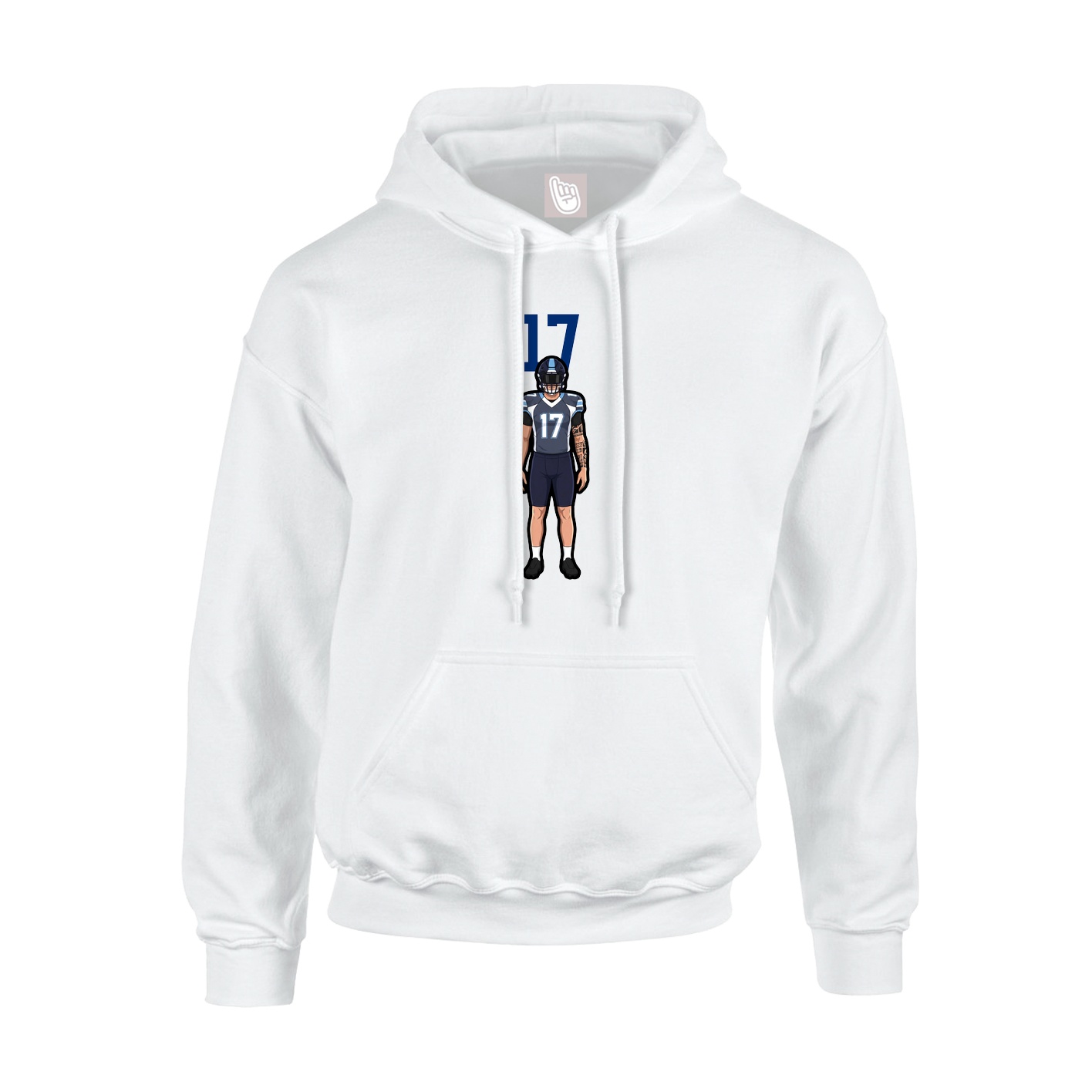 Youth Hoodie — Number Top in White