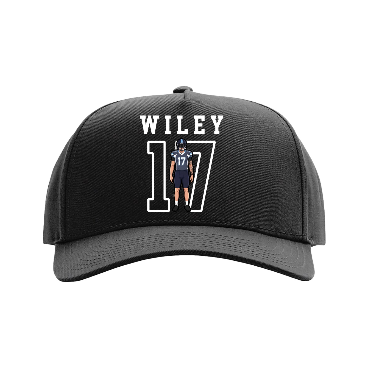 Full Fabric Five-Panel Champ Cap — Shirsey in Black