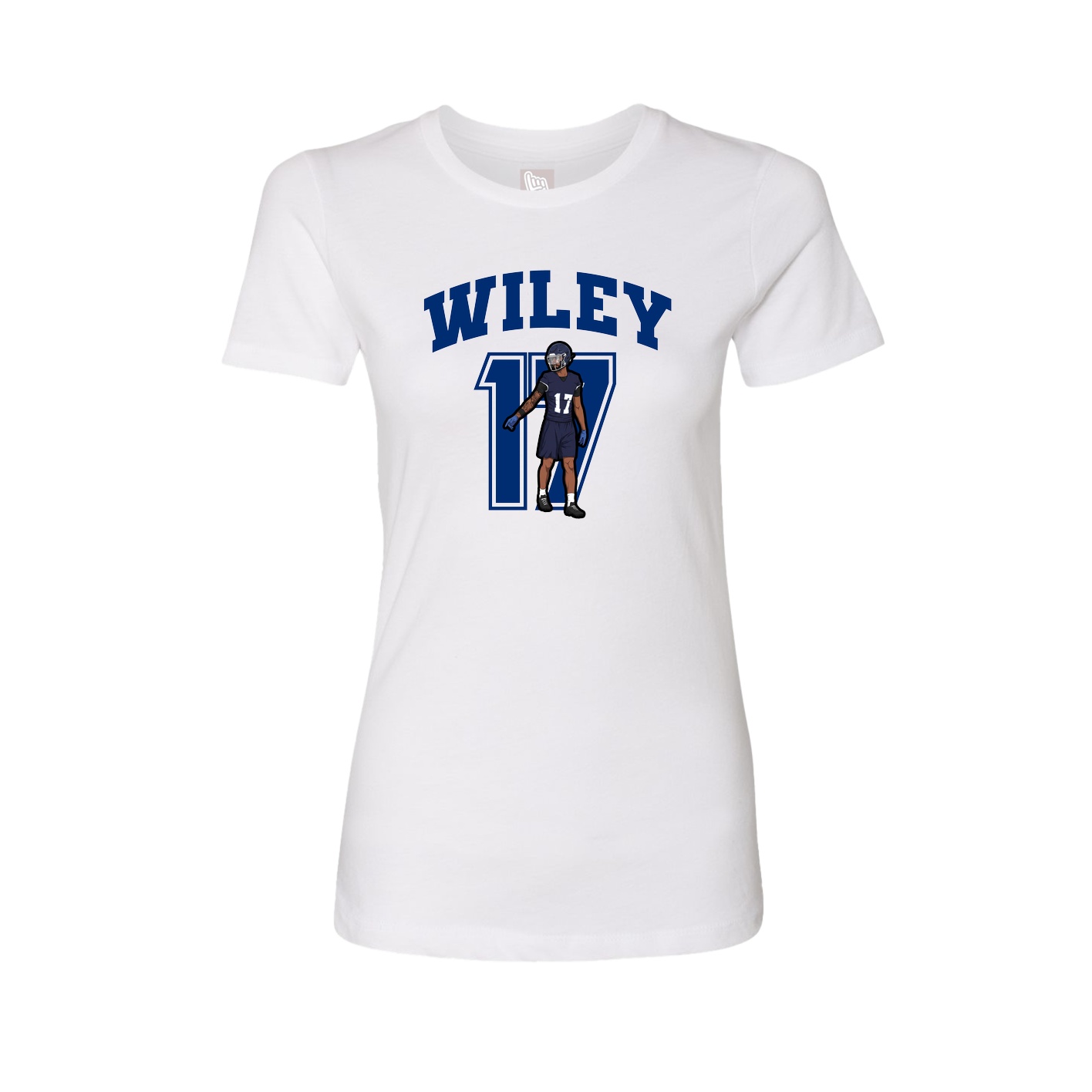 Fitted Women's Tee — Number in White