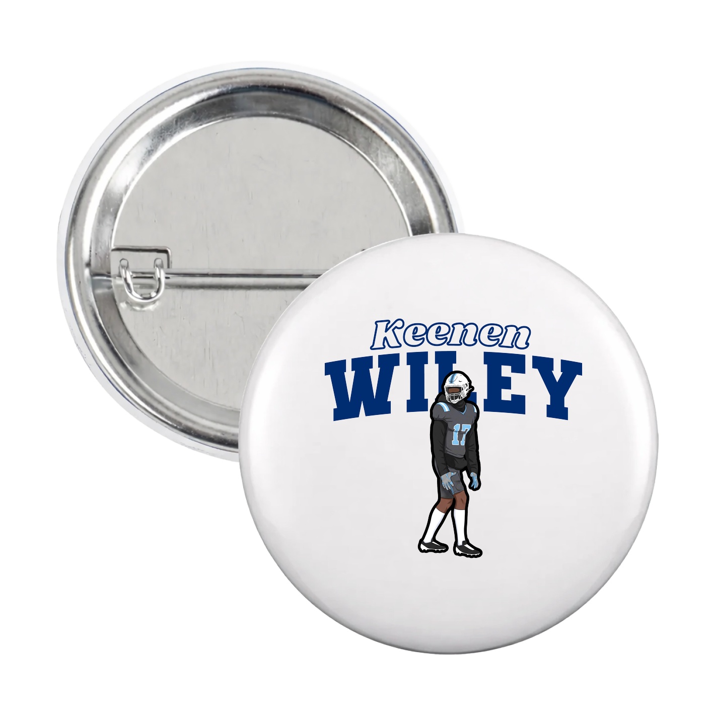 Game Day Button — Name Arch in White