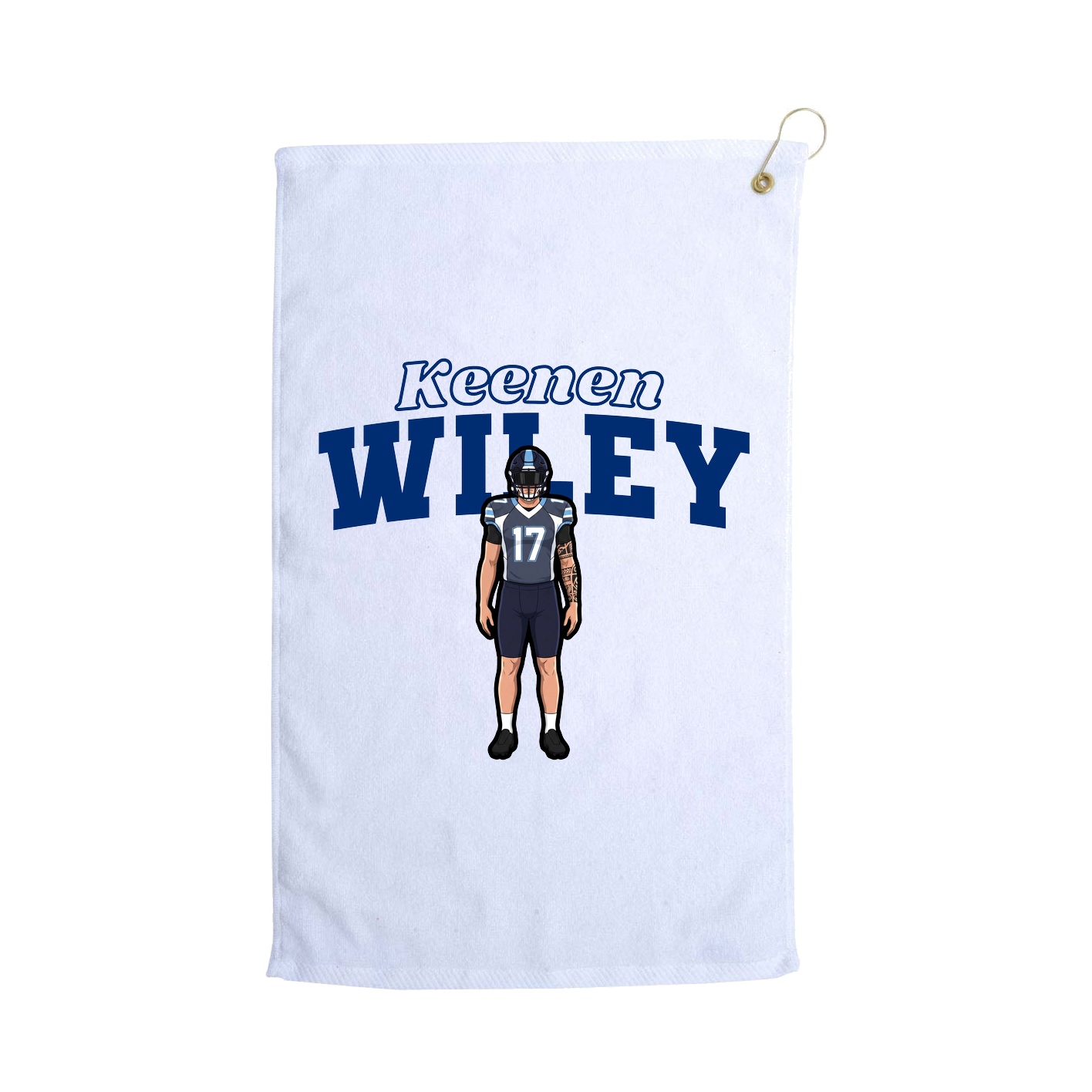 Golf Towel — Name Arch in White