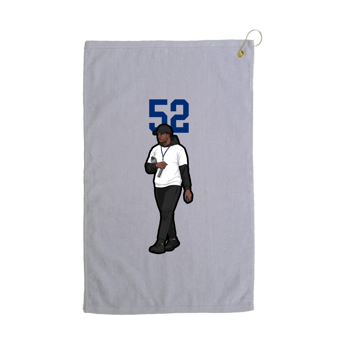 Golf Towel — Number Top in Grey