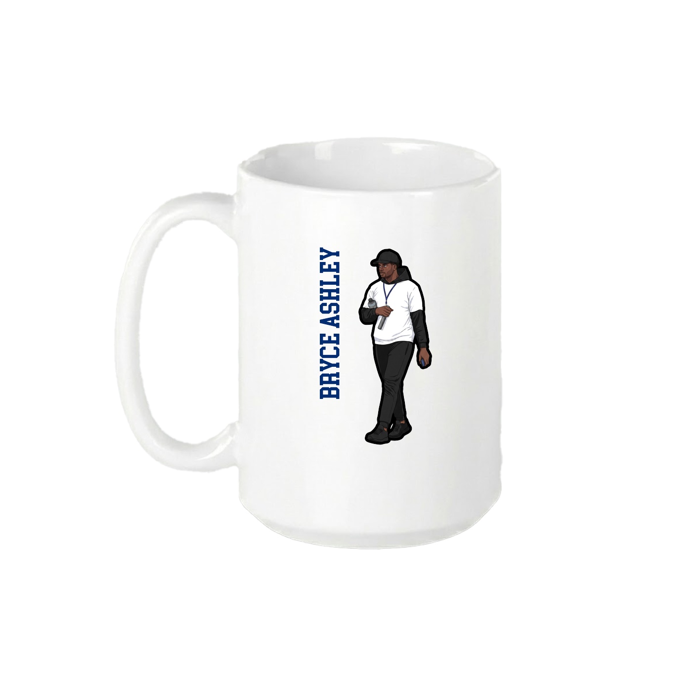 15oz Coffee Mug — Name Vertical in White