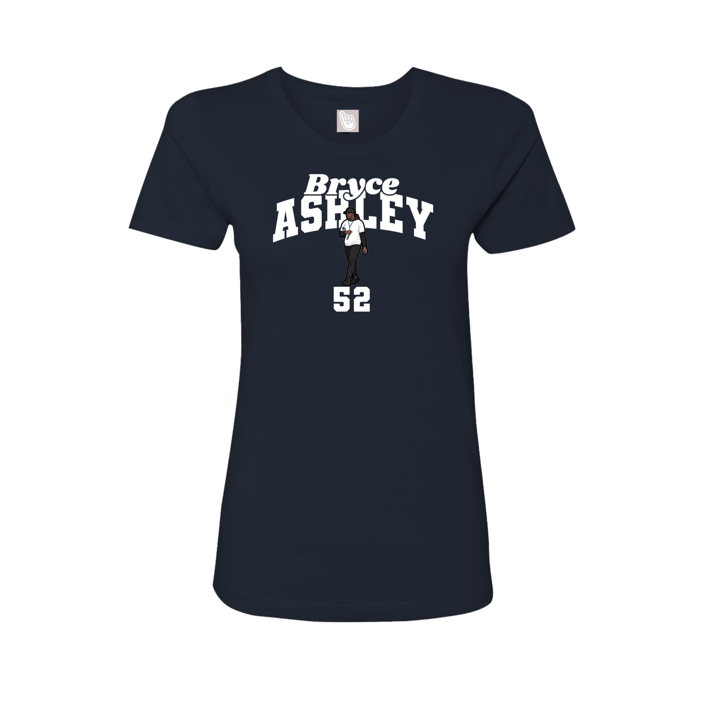 Fitted Women's Tee — Signature Arch in Navy