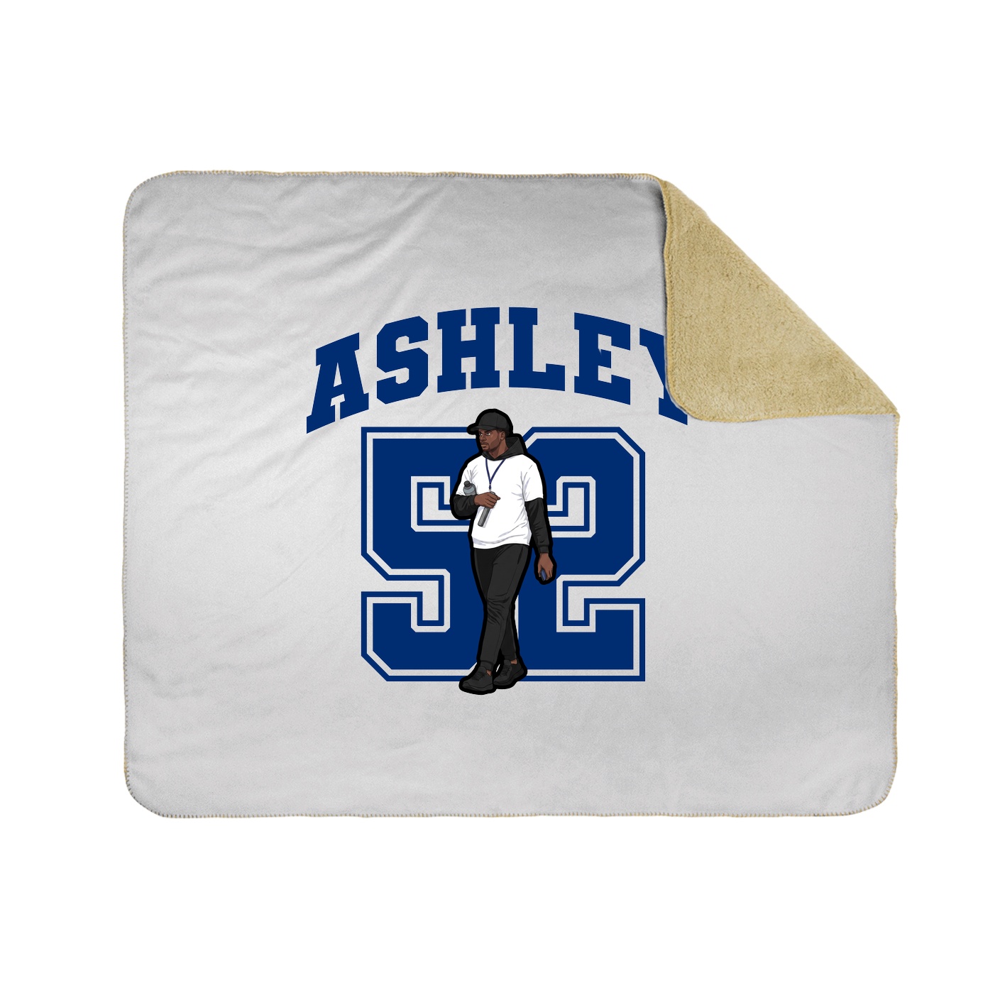Throw Blanket — Number in White
