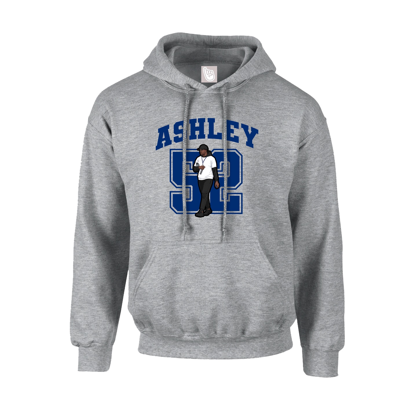 Youth Hoodie — Number in Grey