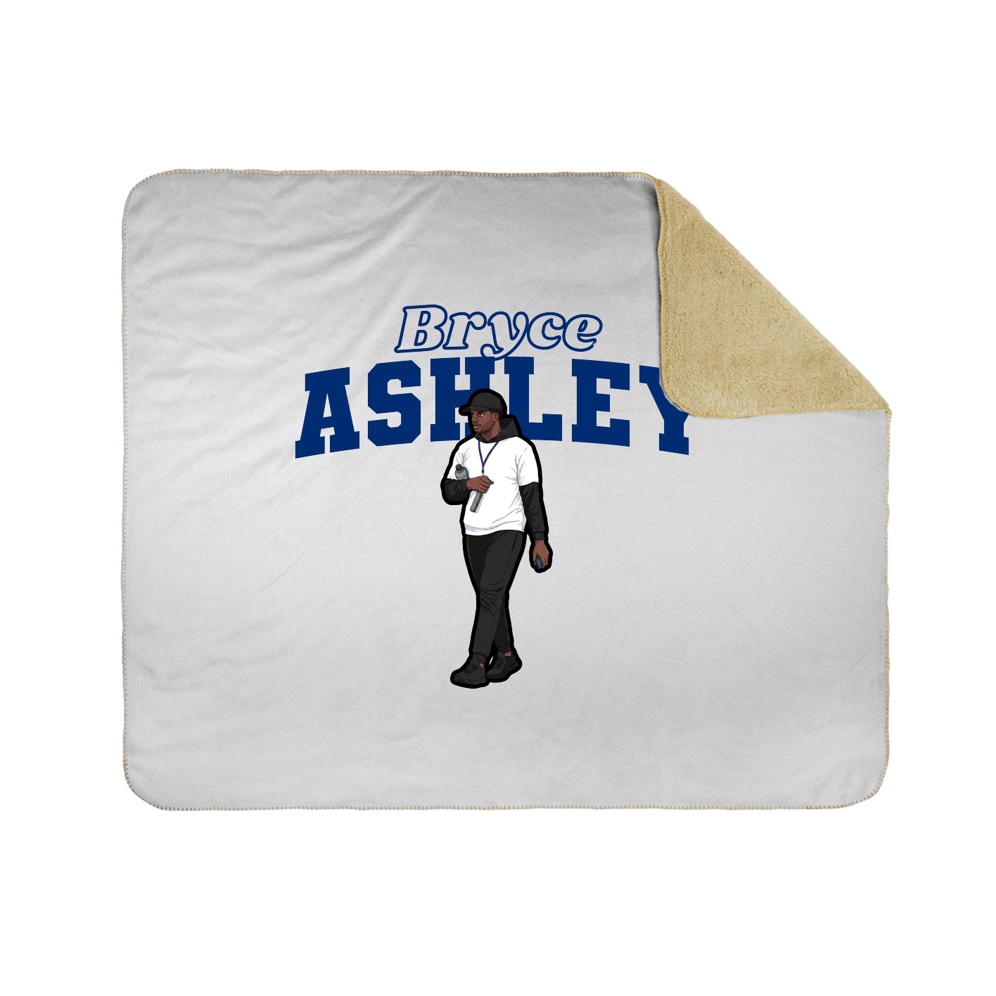 Throw Blanket — Name Arch in White