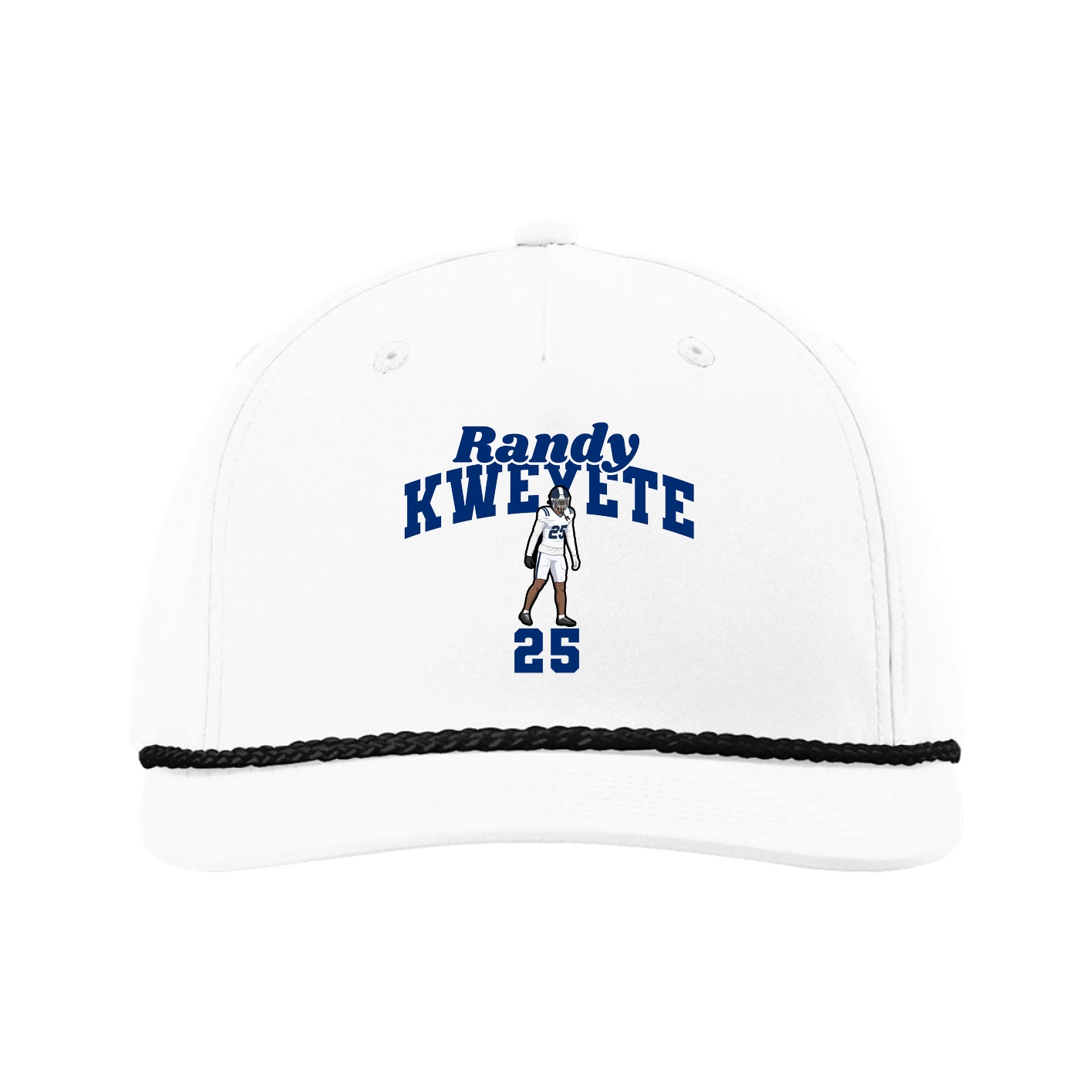 Five-Panel Classic Rope Cap — Signature Arch in White