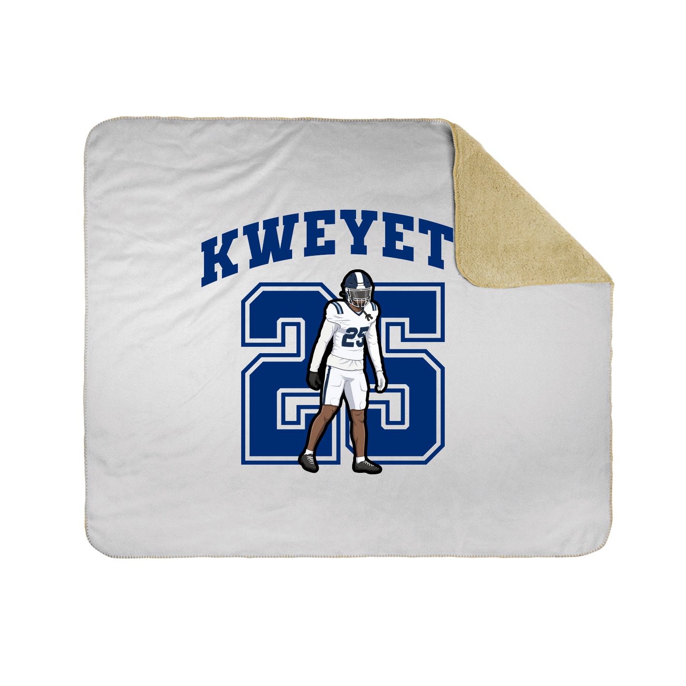 Throw Blanket — Number in White