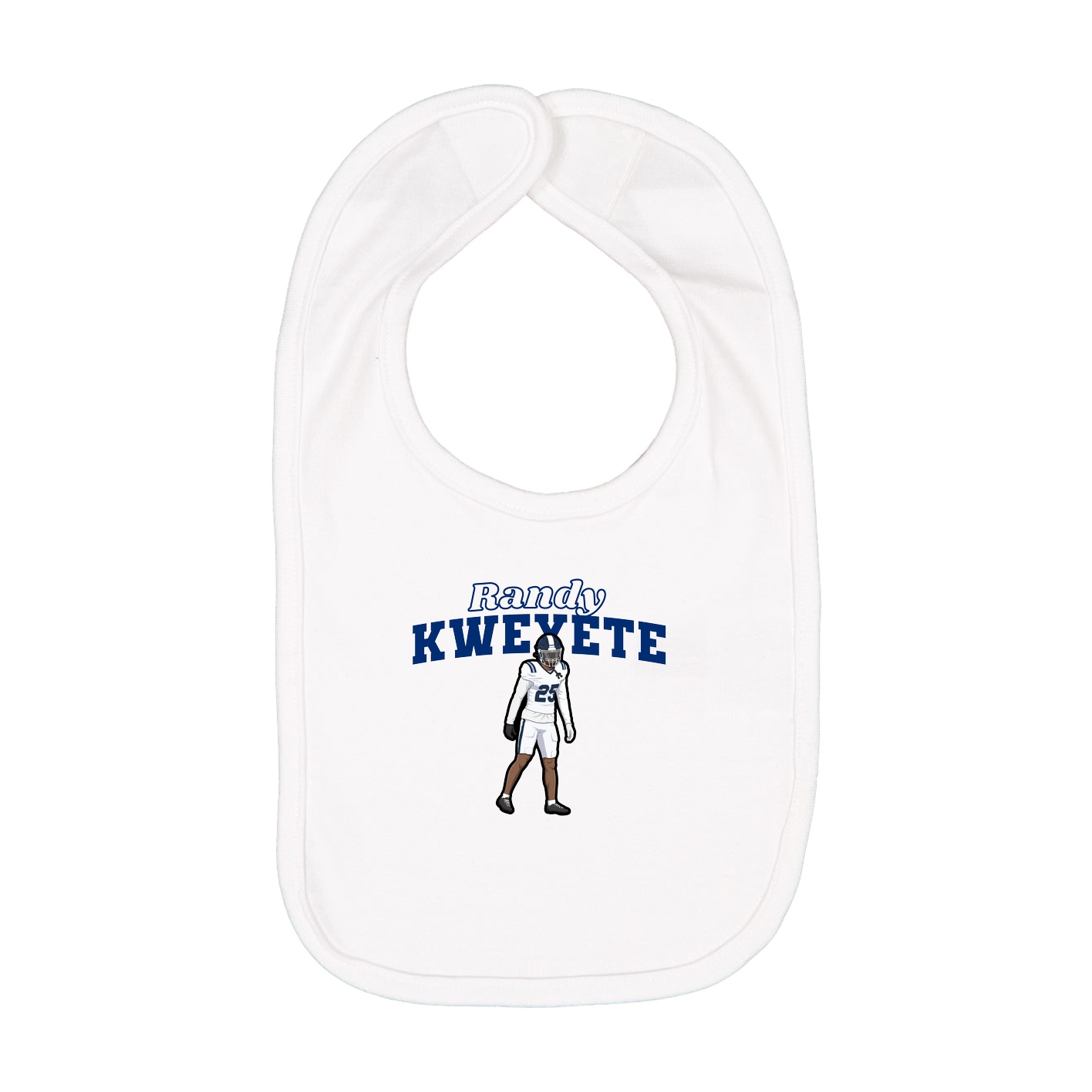 Infant Bib — Name Arch in White