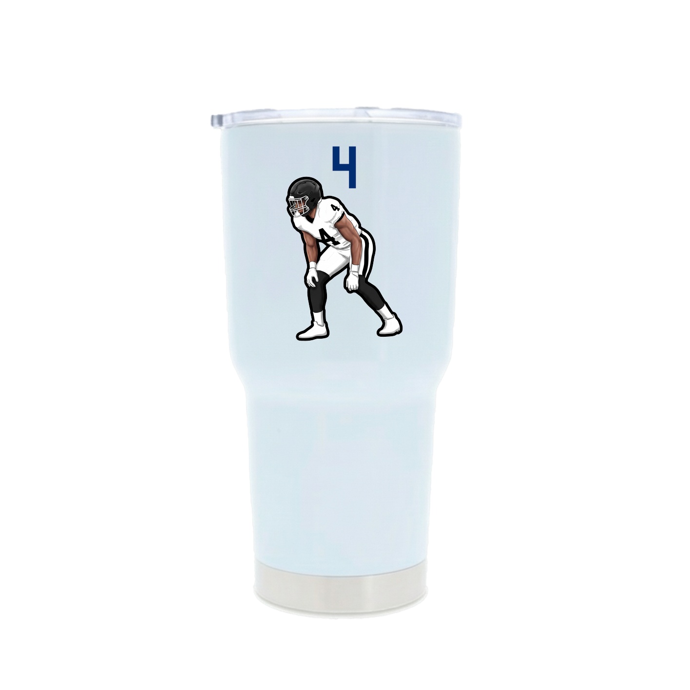 30oz Stainless Steel Tumbler — Number Top in White