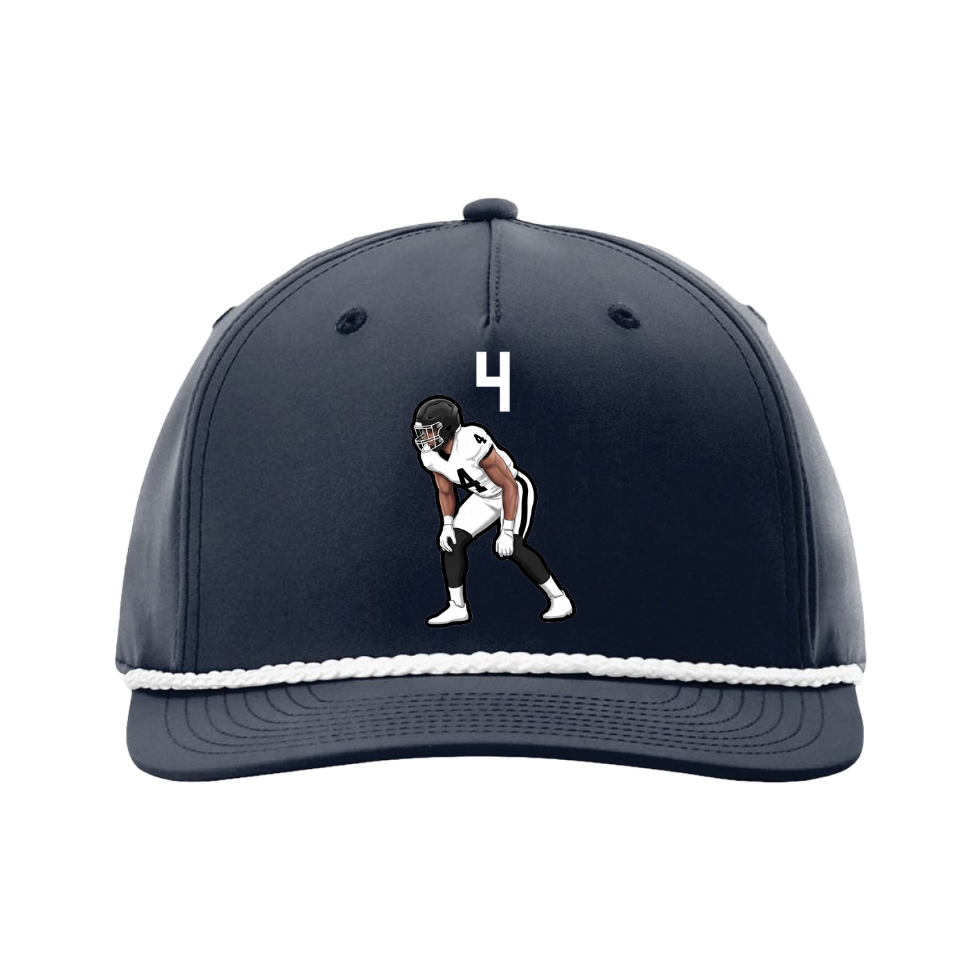 Five-Panel Classic Rope Cap — Number Top in Navy