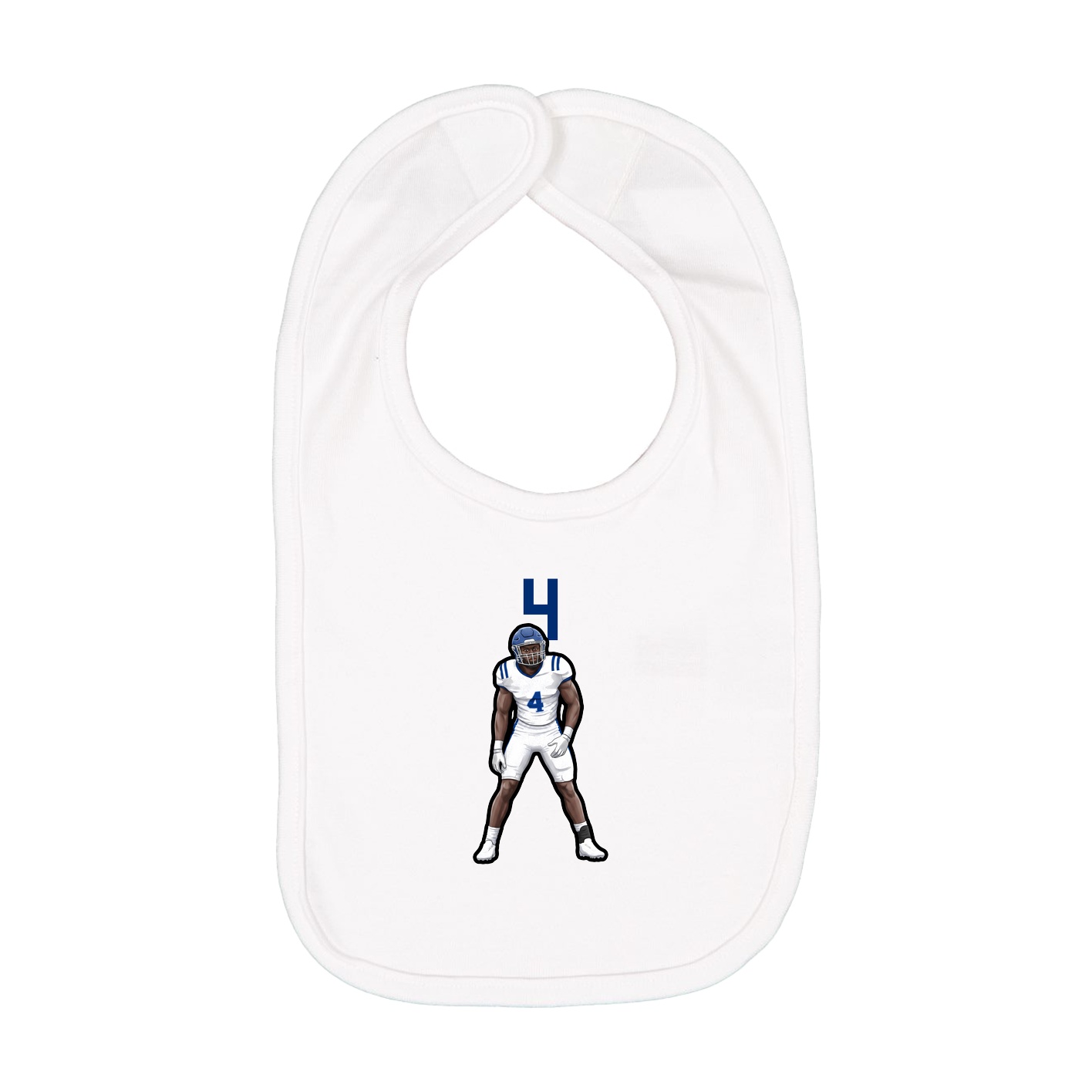 Infant Bib — Number Top in White