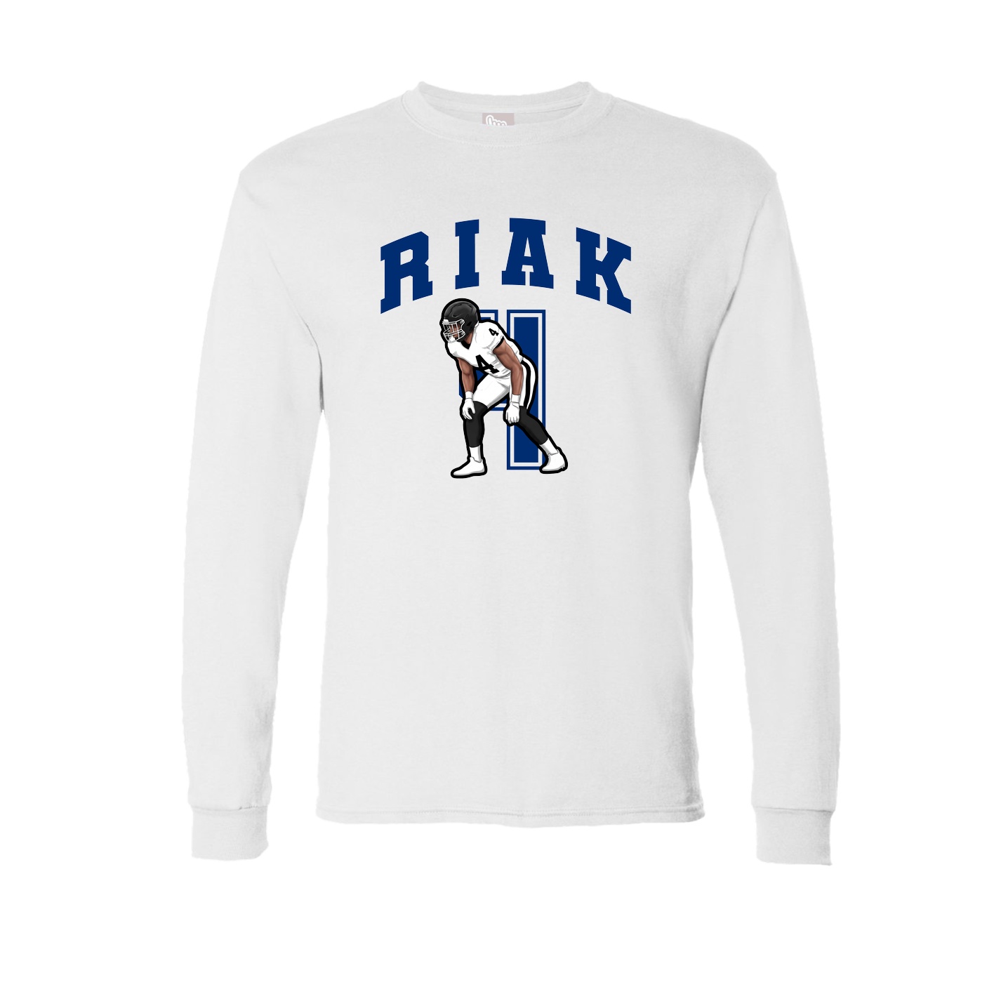 Long Sleeve Tee — Number in White