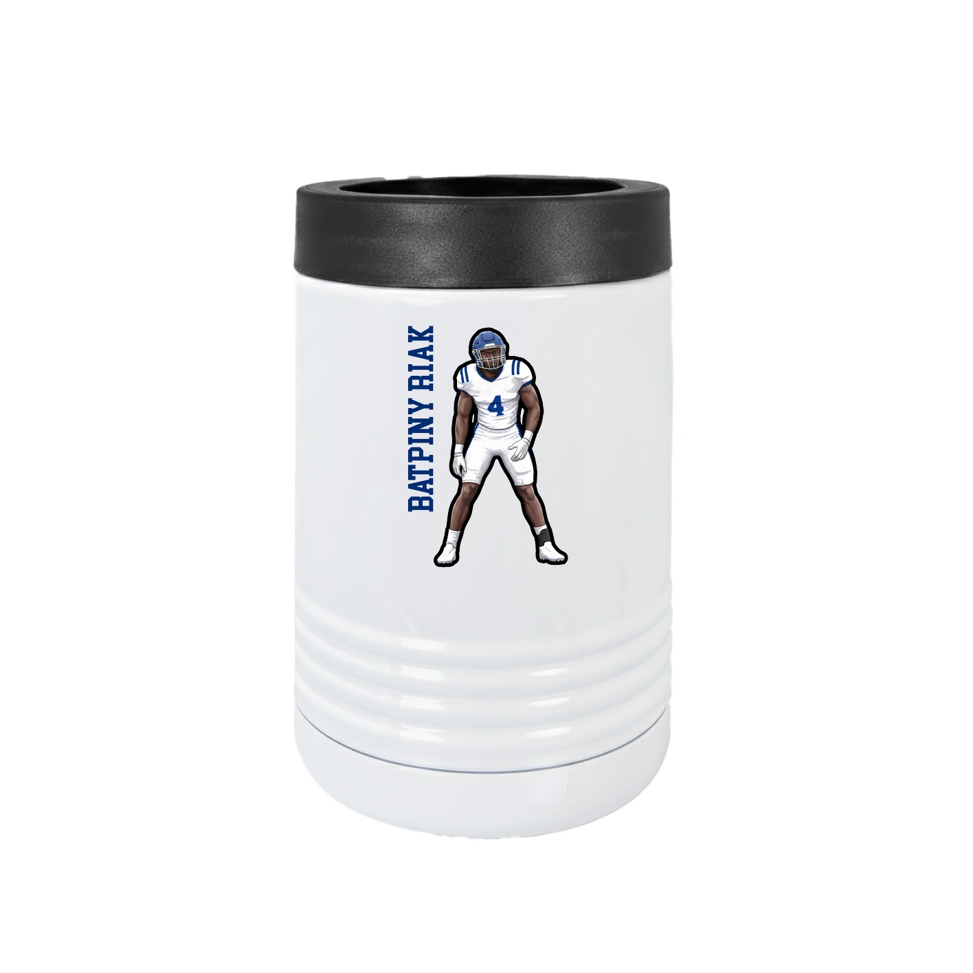 Beverage Holder — Name Vertical in White
