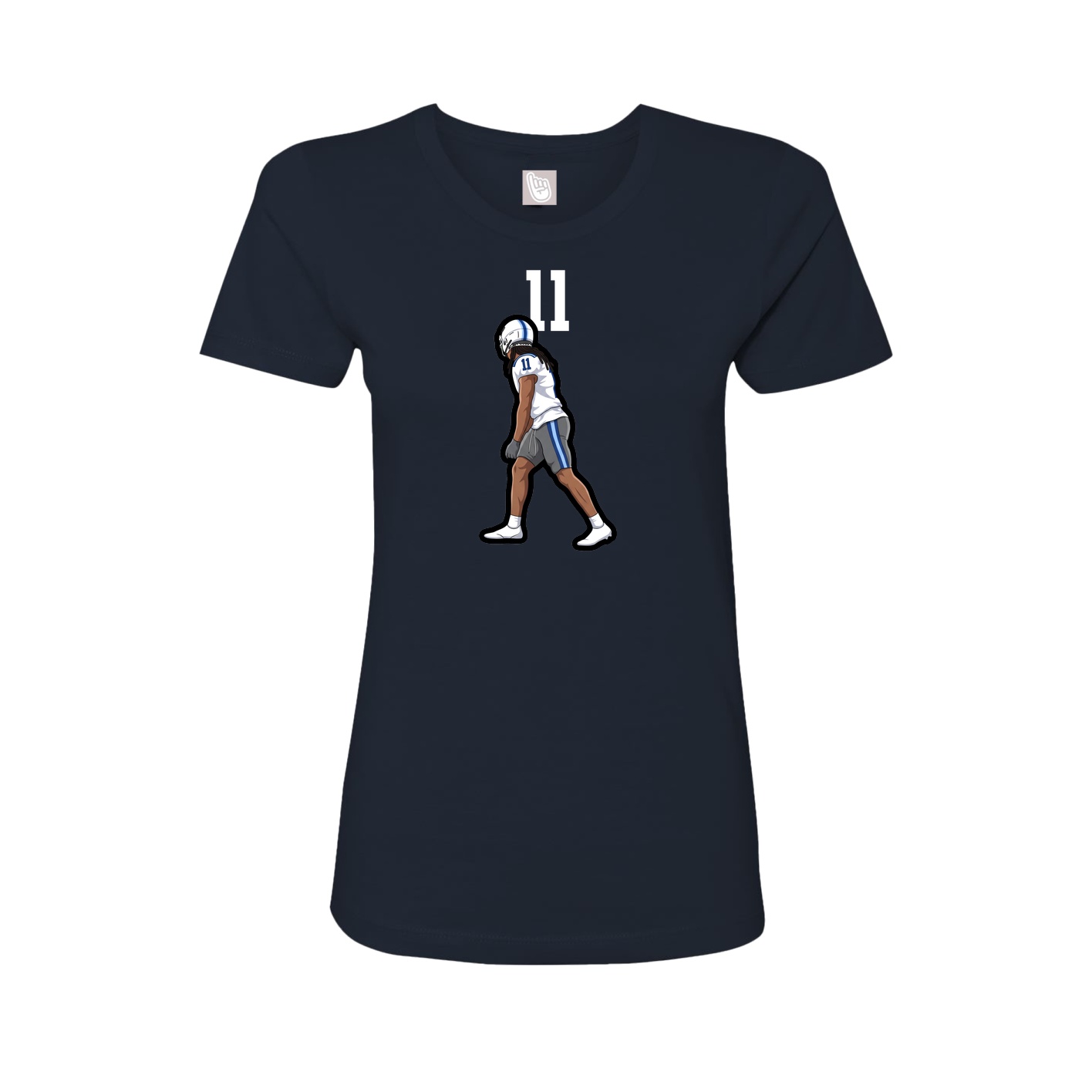 Fitted Women's Tee — Number Top in Navy