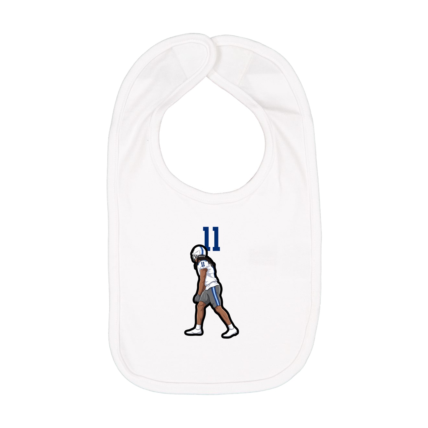 Infant Bib — Number Top in White