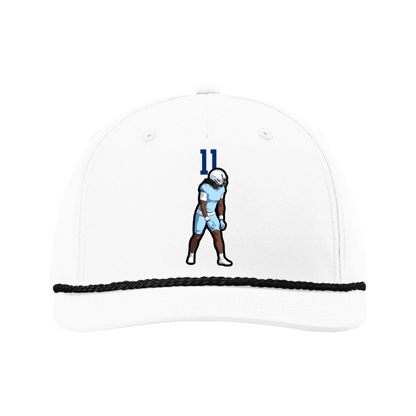 Five-Panel Classic Rope Cap — Number Top in White