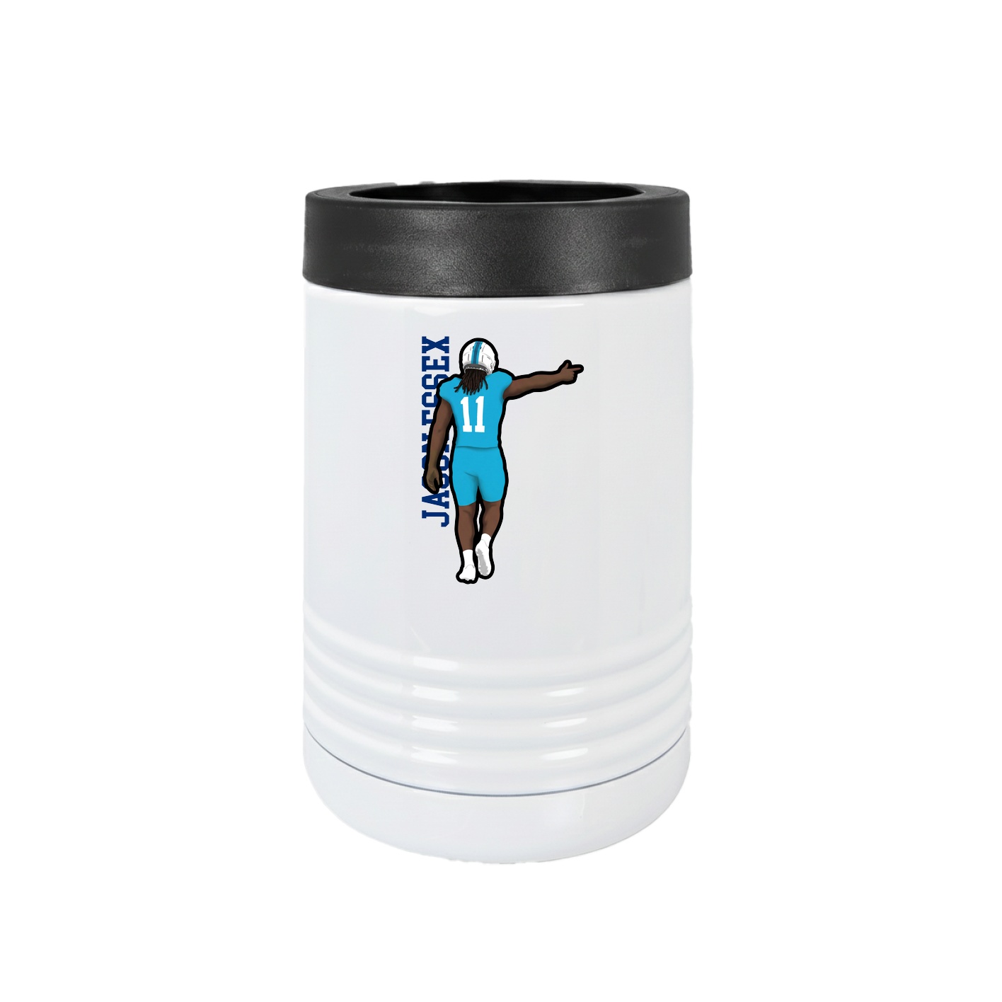 Beverage Holder — Name Vertical in White