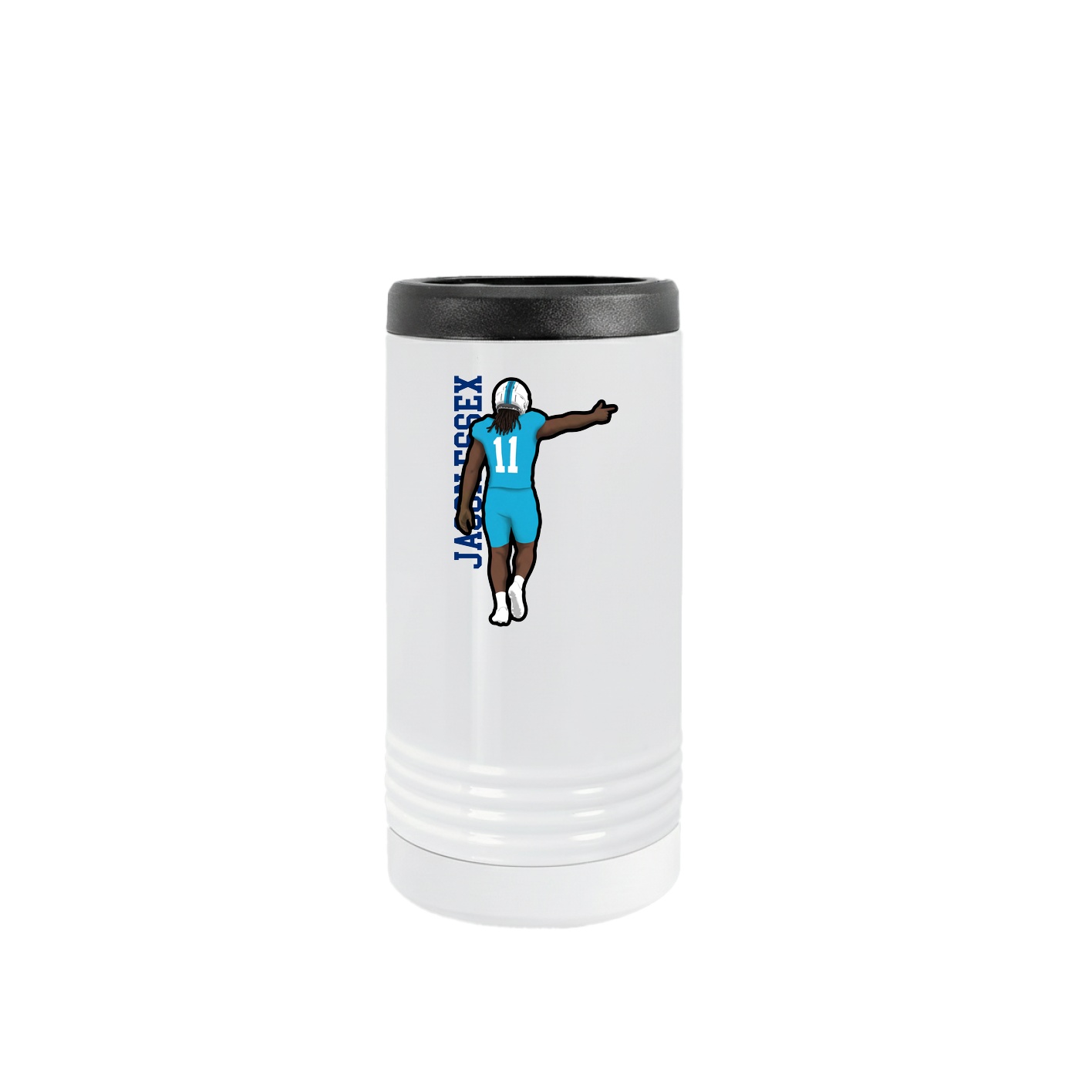 Slim Beverage Holder — Name Vertical in White