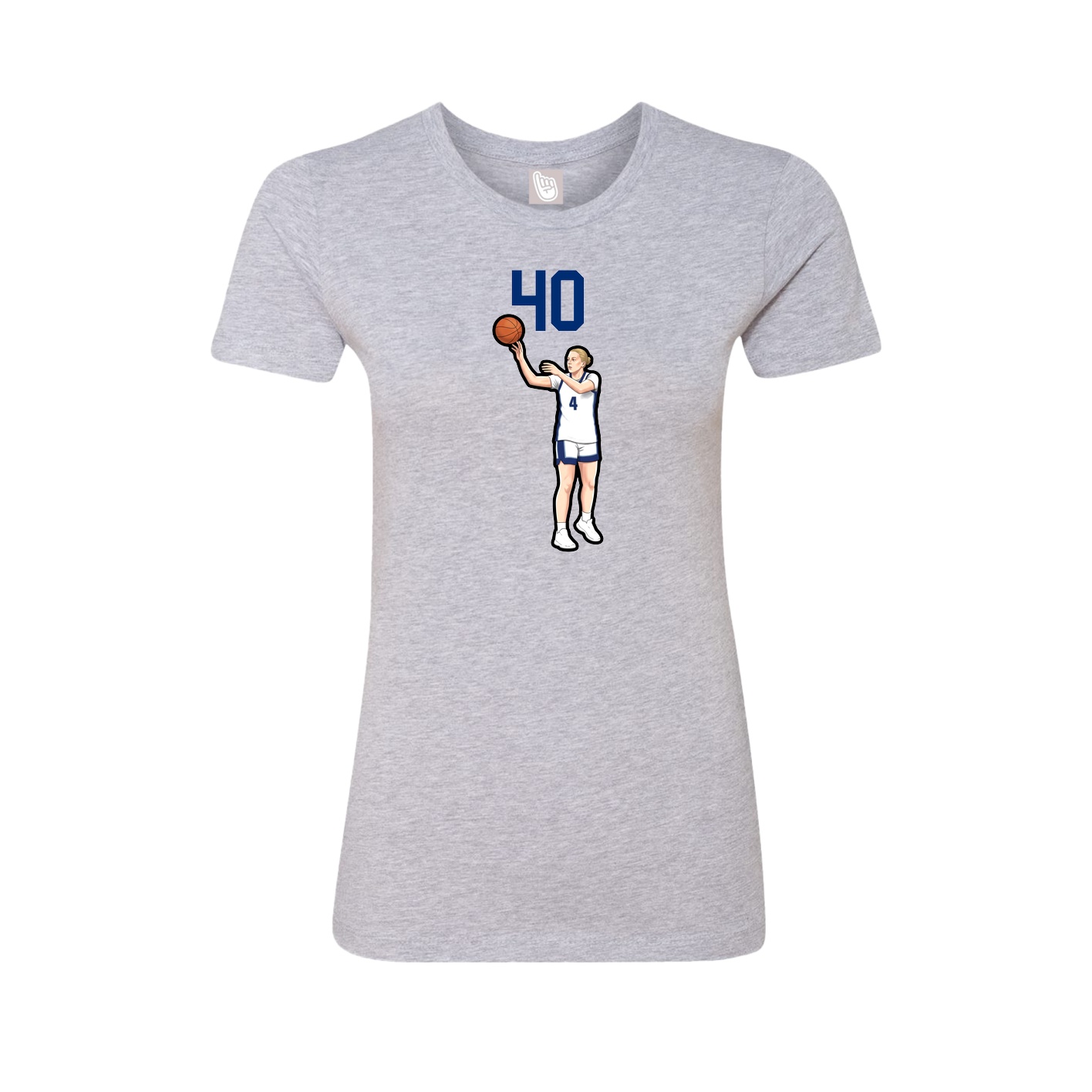 Fitted Women's Tee — Number Top in Grey