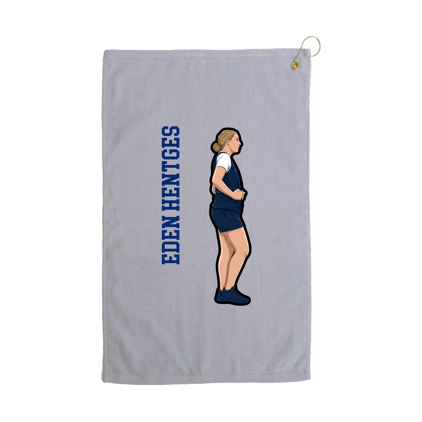 Golf Towel — Name Vertical in Grey