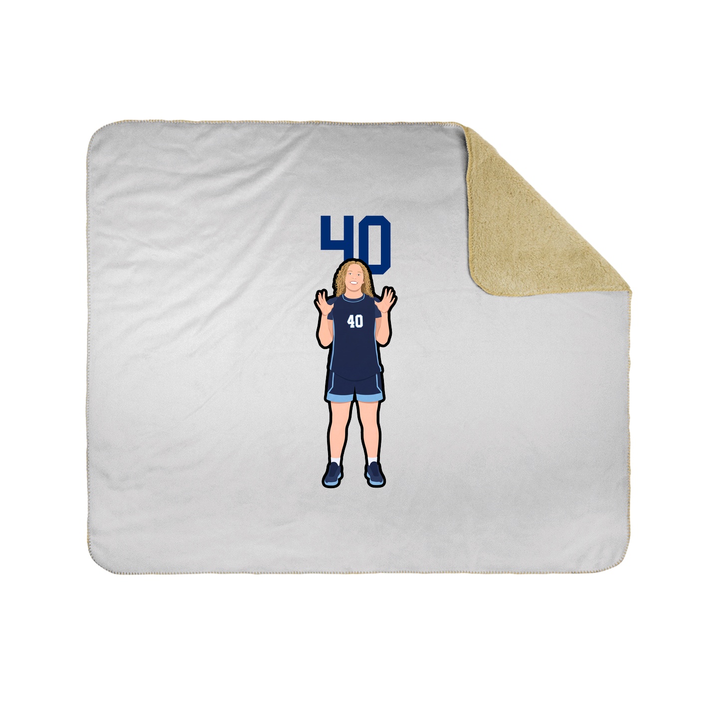 Throw Blanket — Number Top in White
