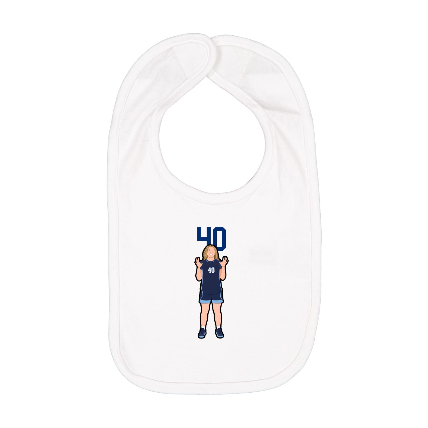 Infant Bib — Number Top in White