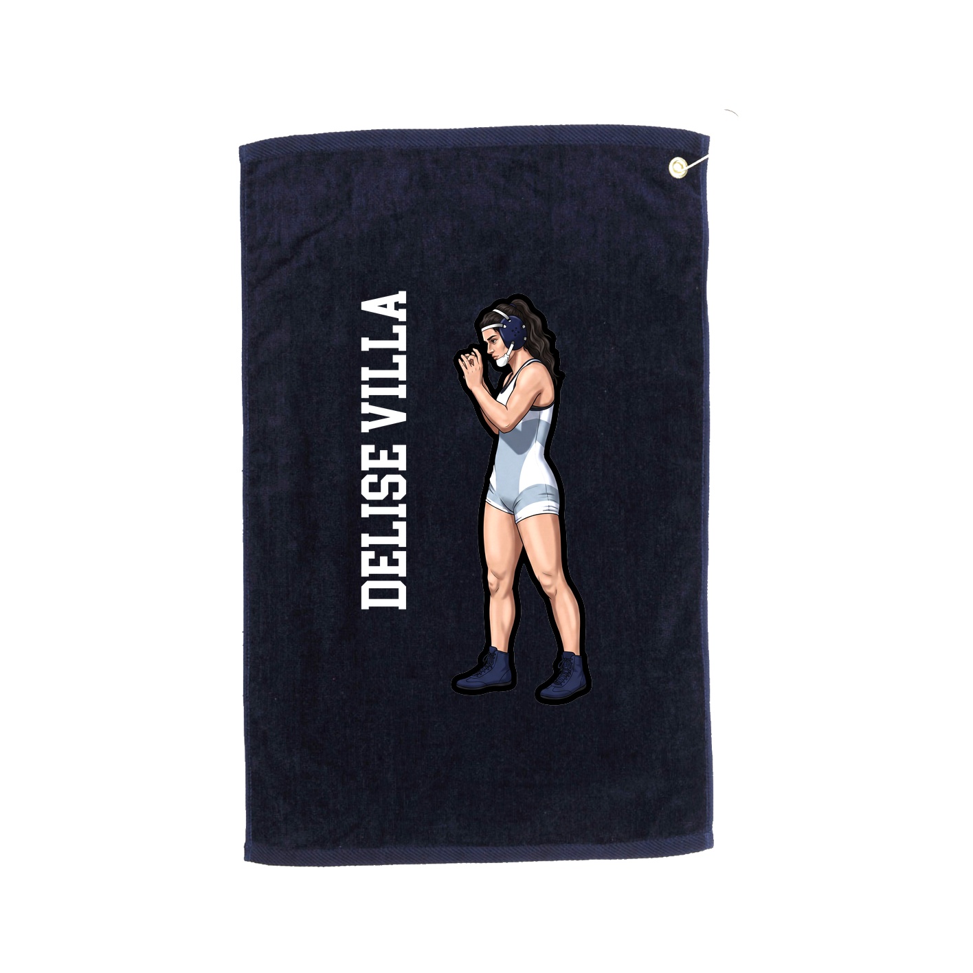 Golf Towel — Name Vertical in Navy