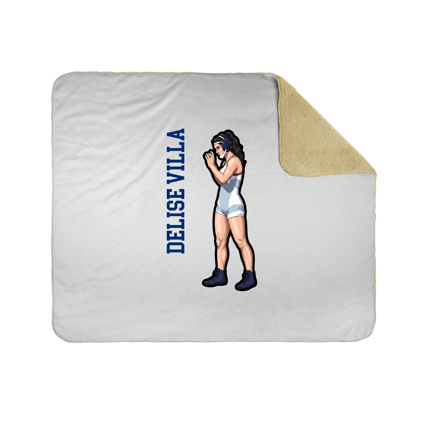 Throw Blanket — Name Vertical in White