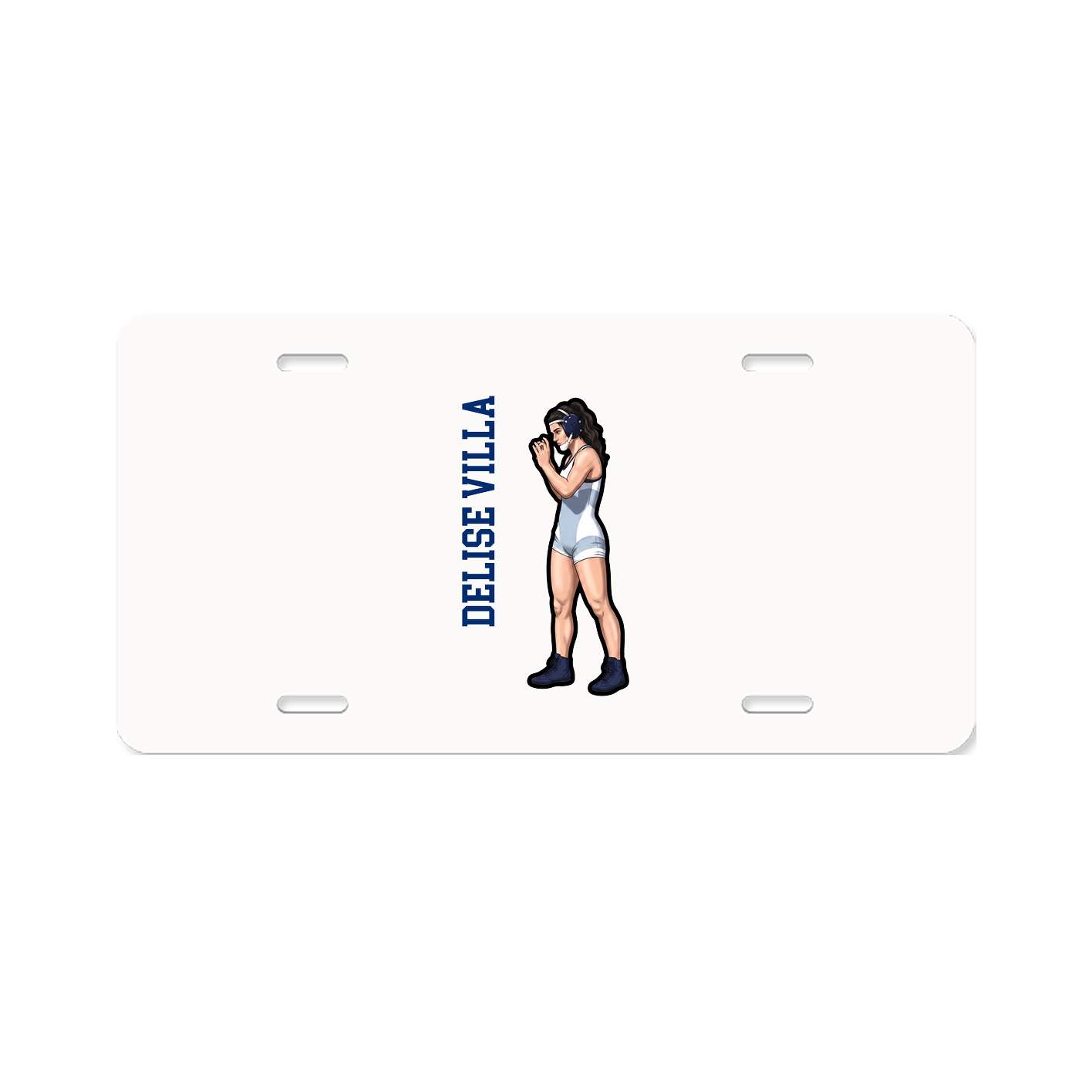 License Plate — Name Vertical in Classic