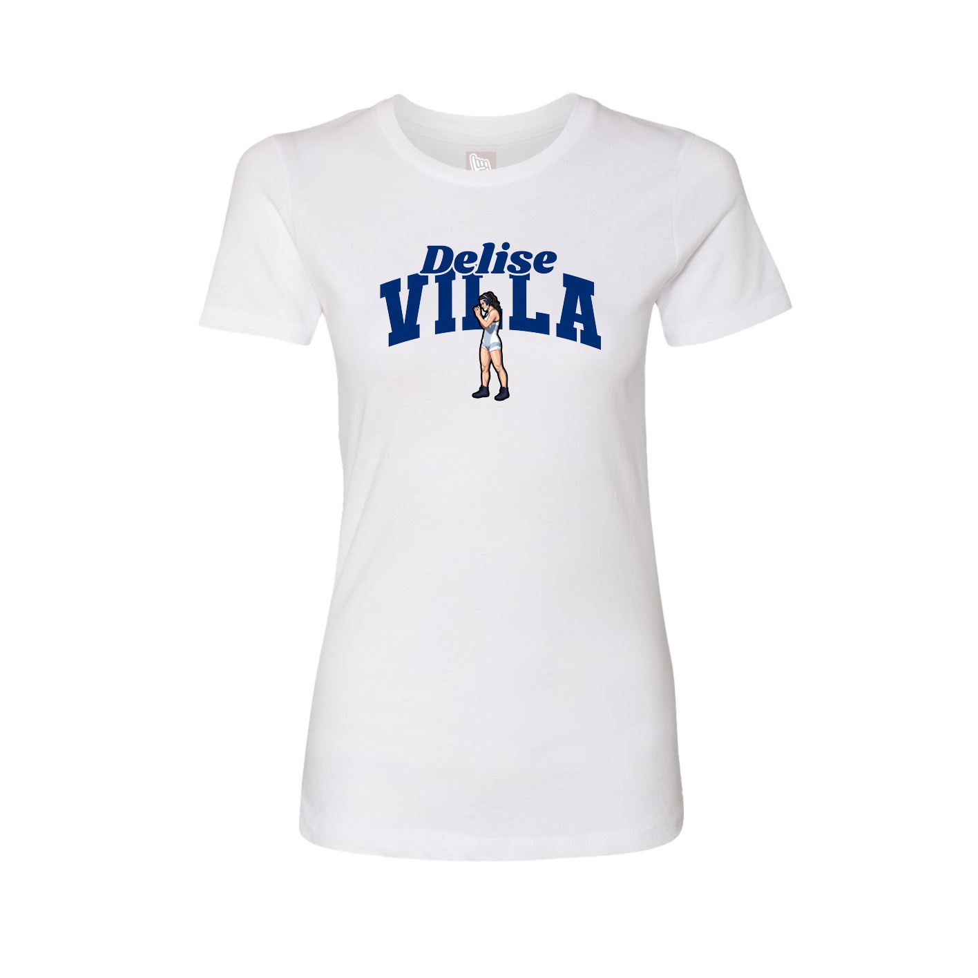 Fitted Women's Tee — Signature Arch in White