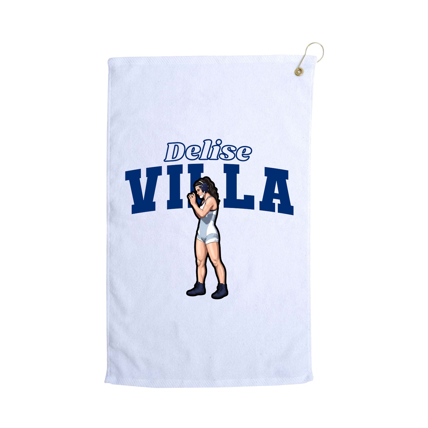 Golf Towel — Name Arch in White