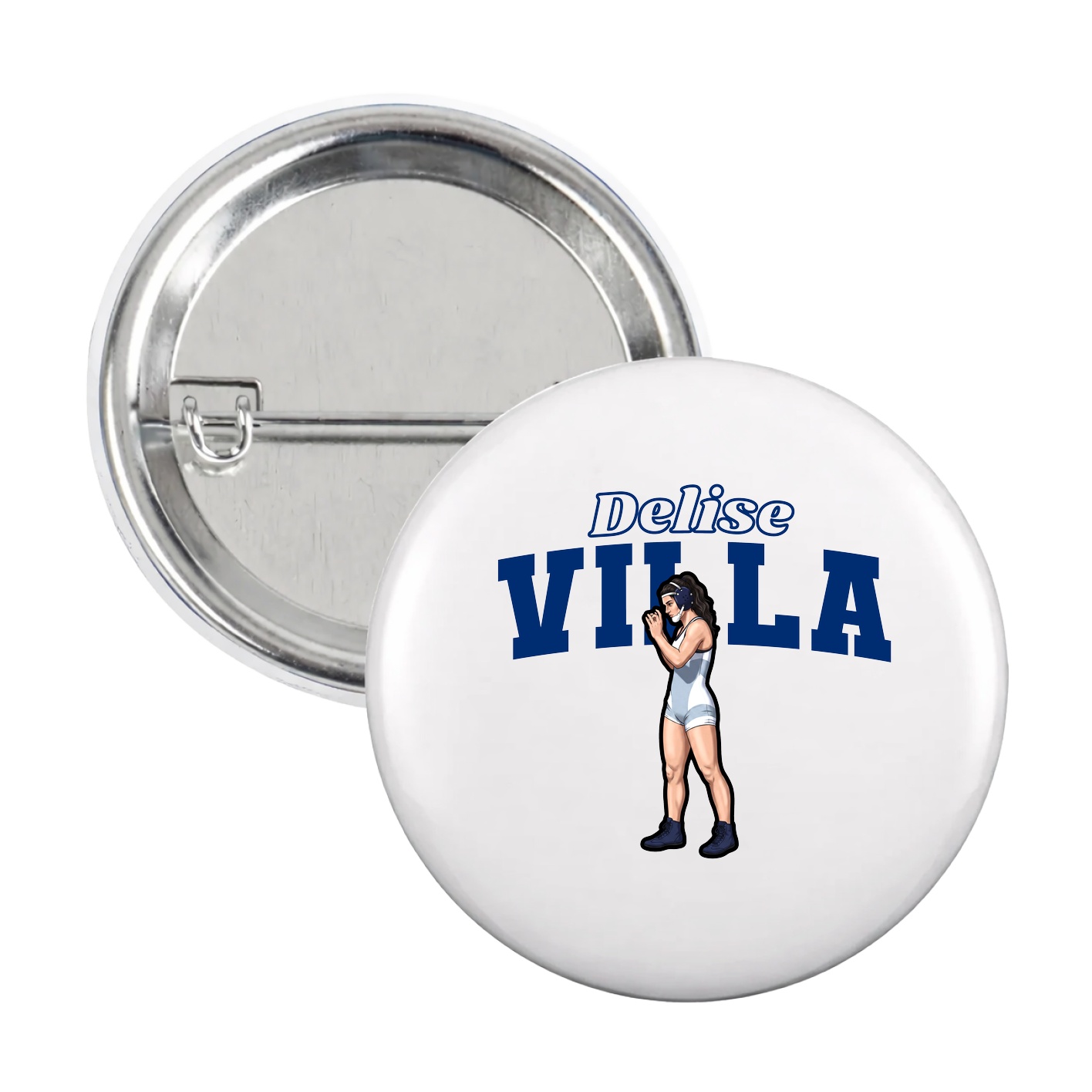 Game Day Button — Name Arch in White