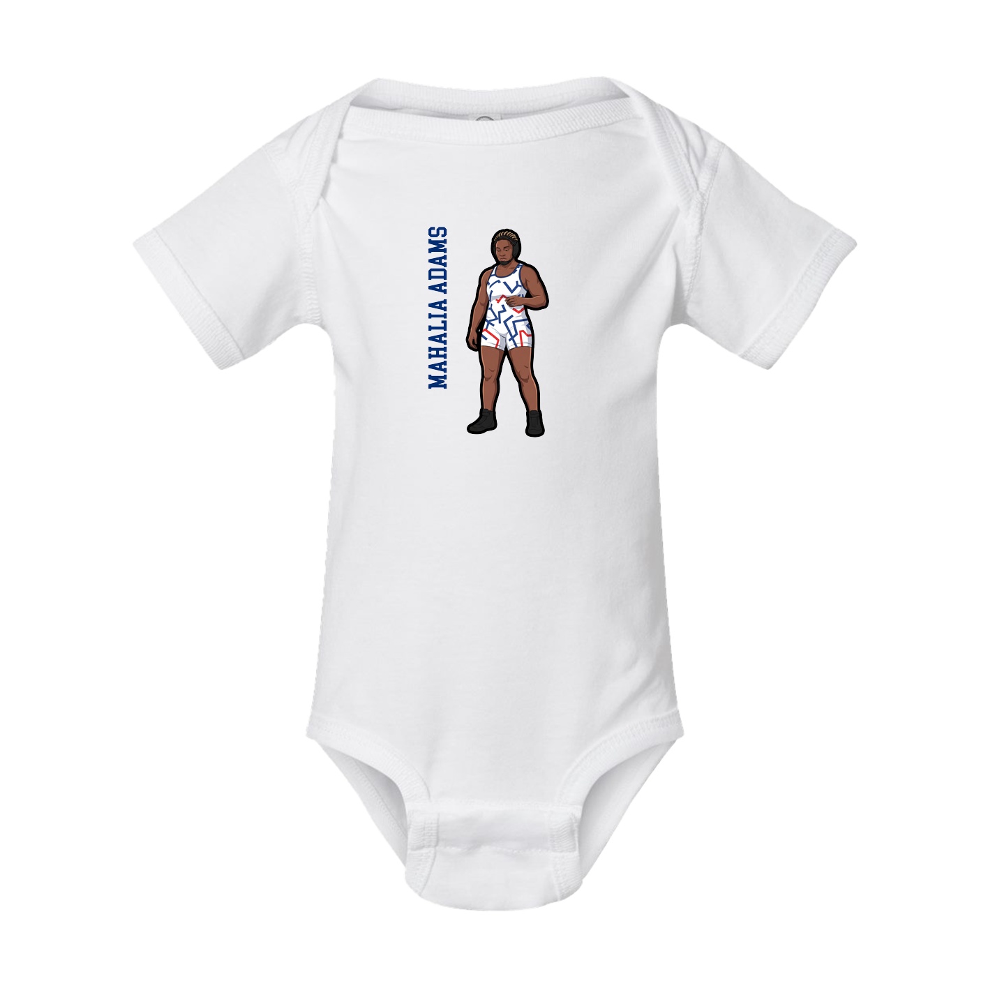 Baby Onesie — Name Vertical in White