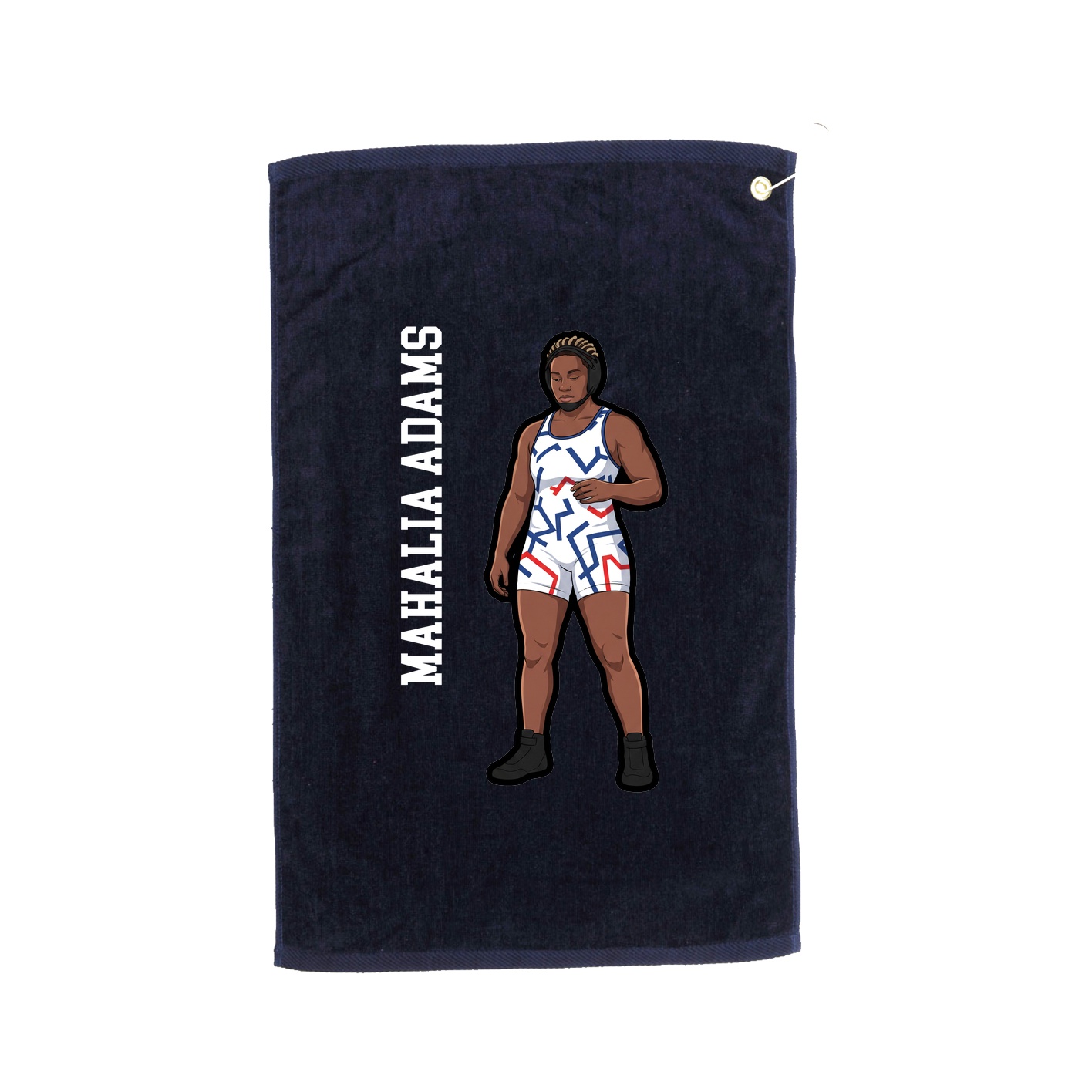 Golf Towel — Name Vertical in Navy