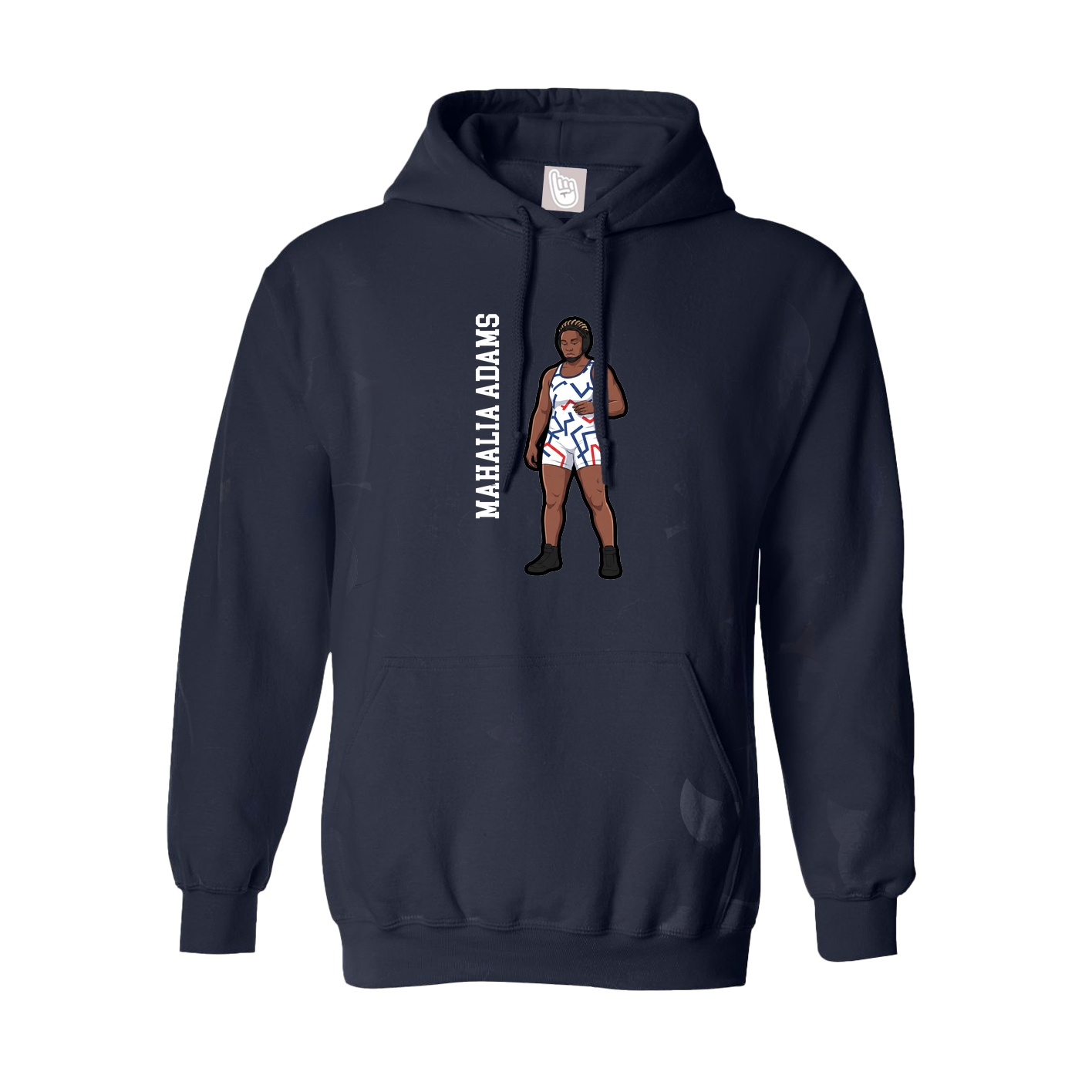 Youth Hoodie — Name Vertical in Navy