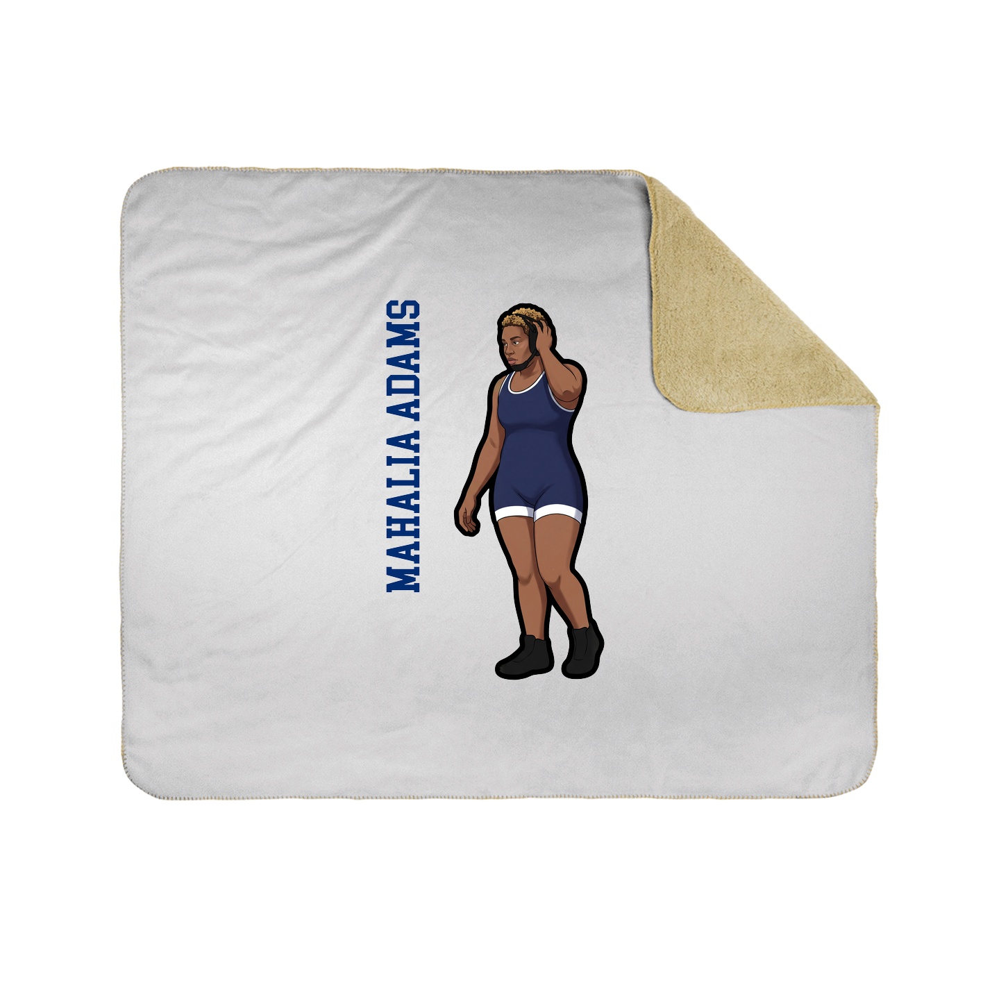 Throw Blanket — Name Vertical in White
