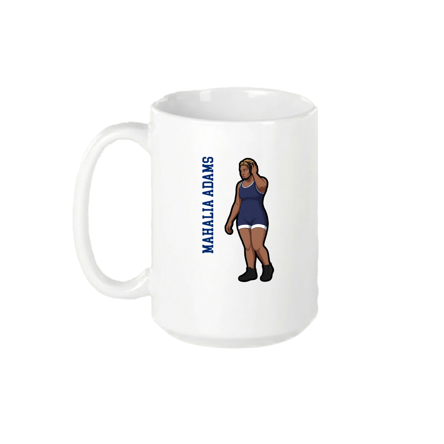 15oz Coffee Mug — Name Vertical in White
